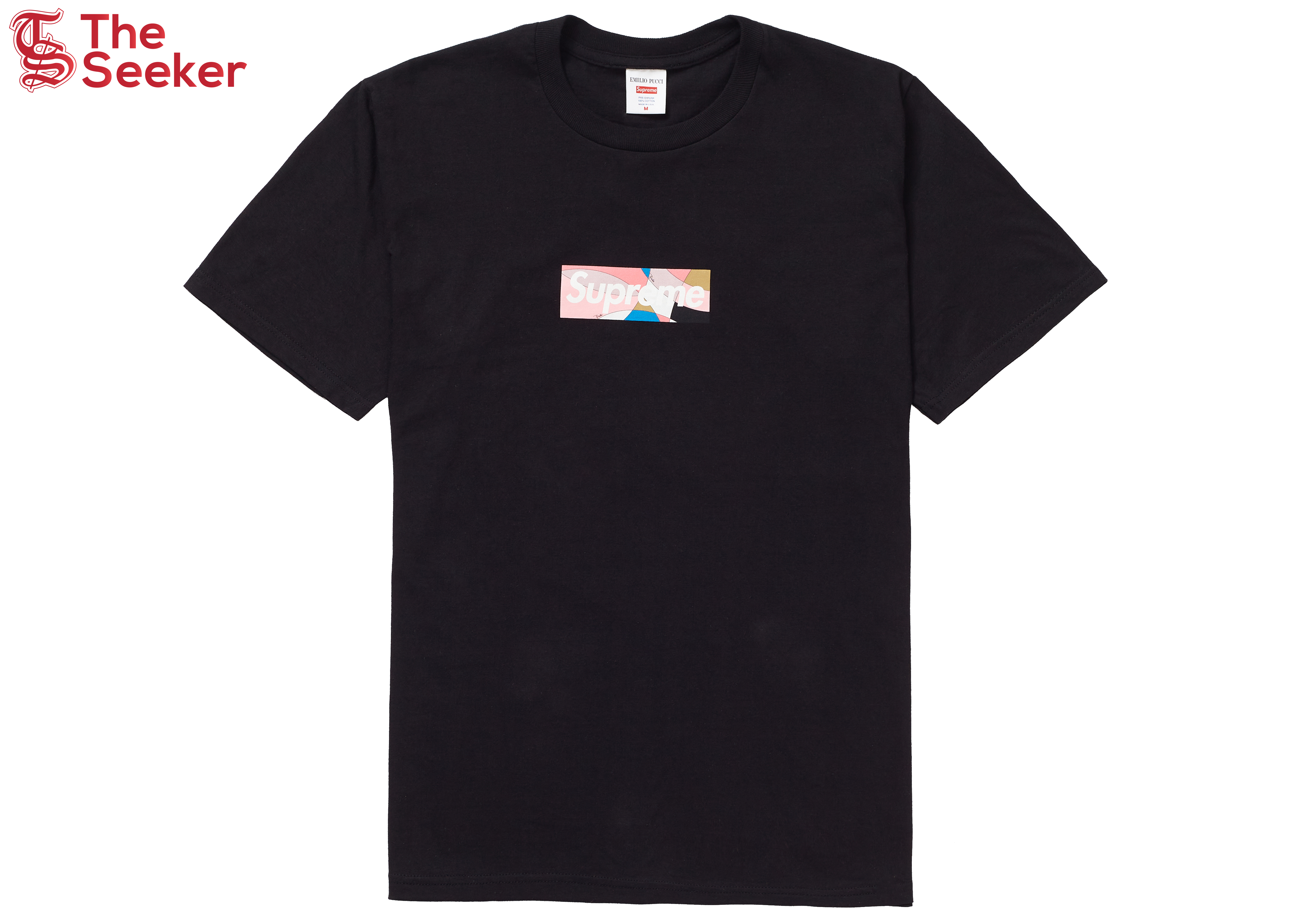 Supreme Emilio Pucci Box Logo Tee Black/Dusty Pink