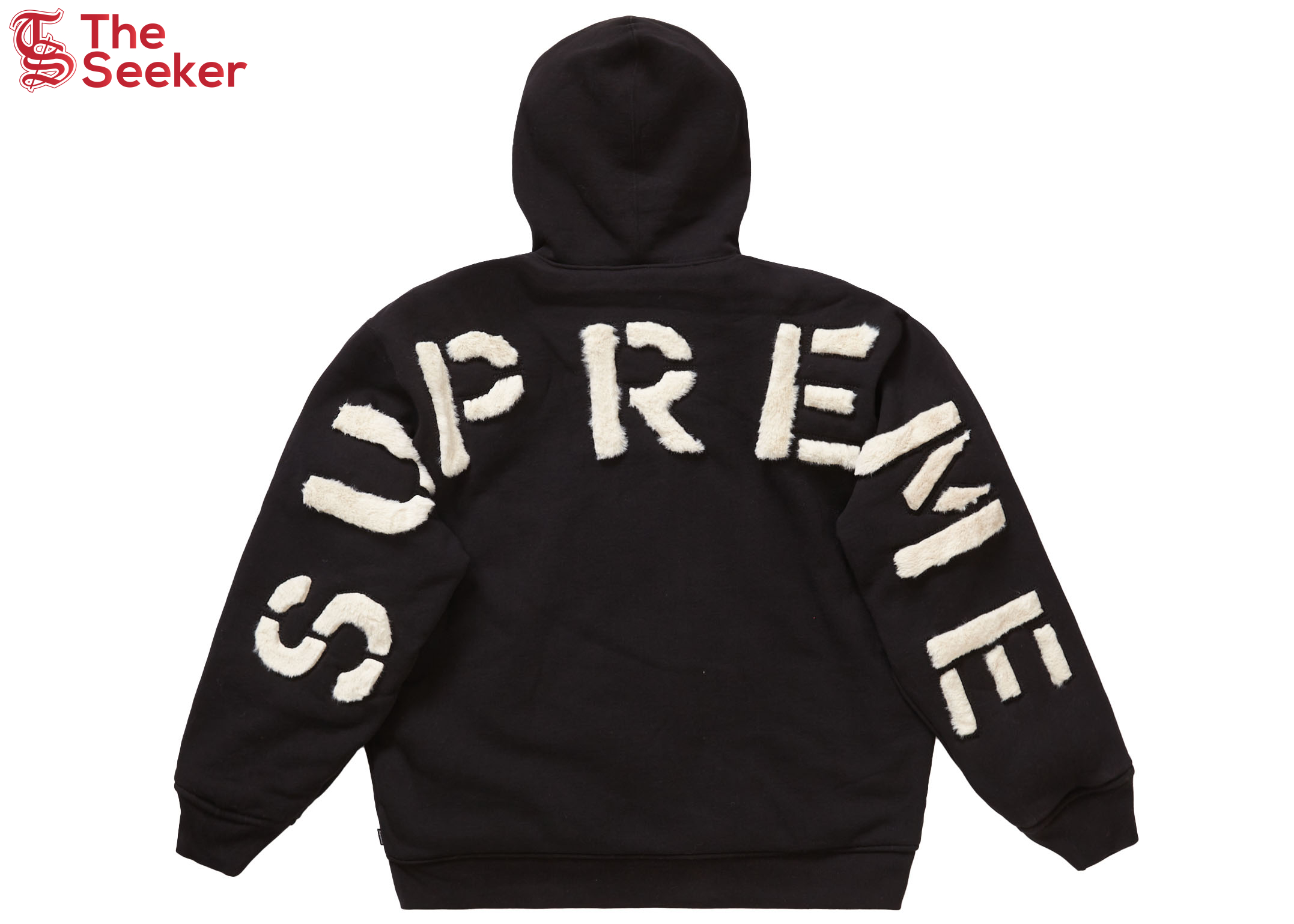 Supreme Faux Fur Lined Zip Up Hooded Sweatshirt Black