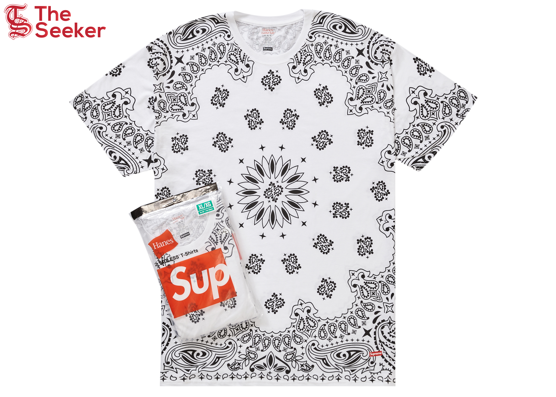 Supreme Hanes Bandana Tagless Tees (2 Pack) White