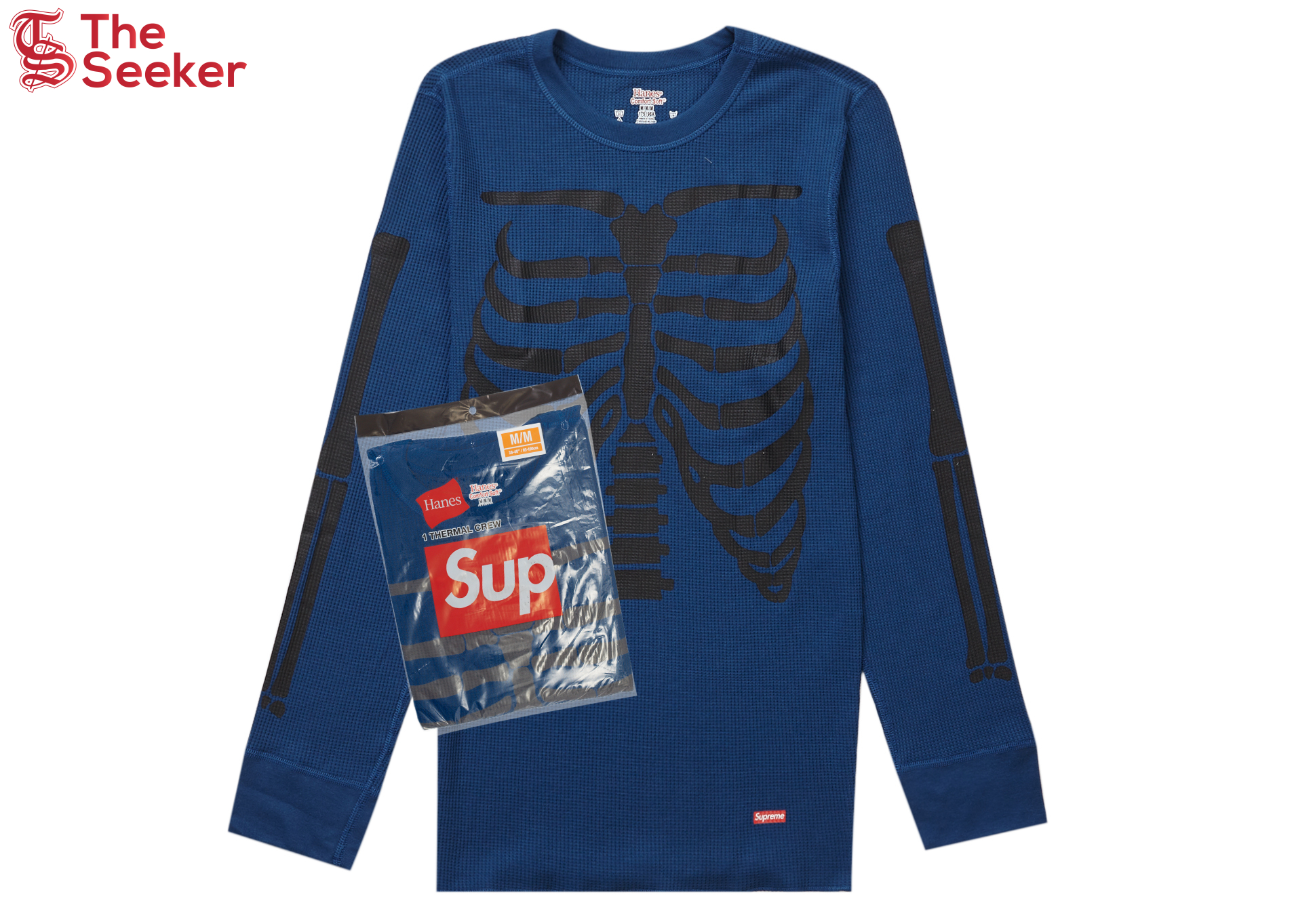 Supreme Hanes Bones Thermal Crew (1 Pack) Blue