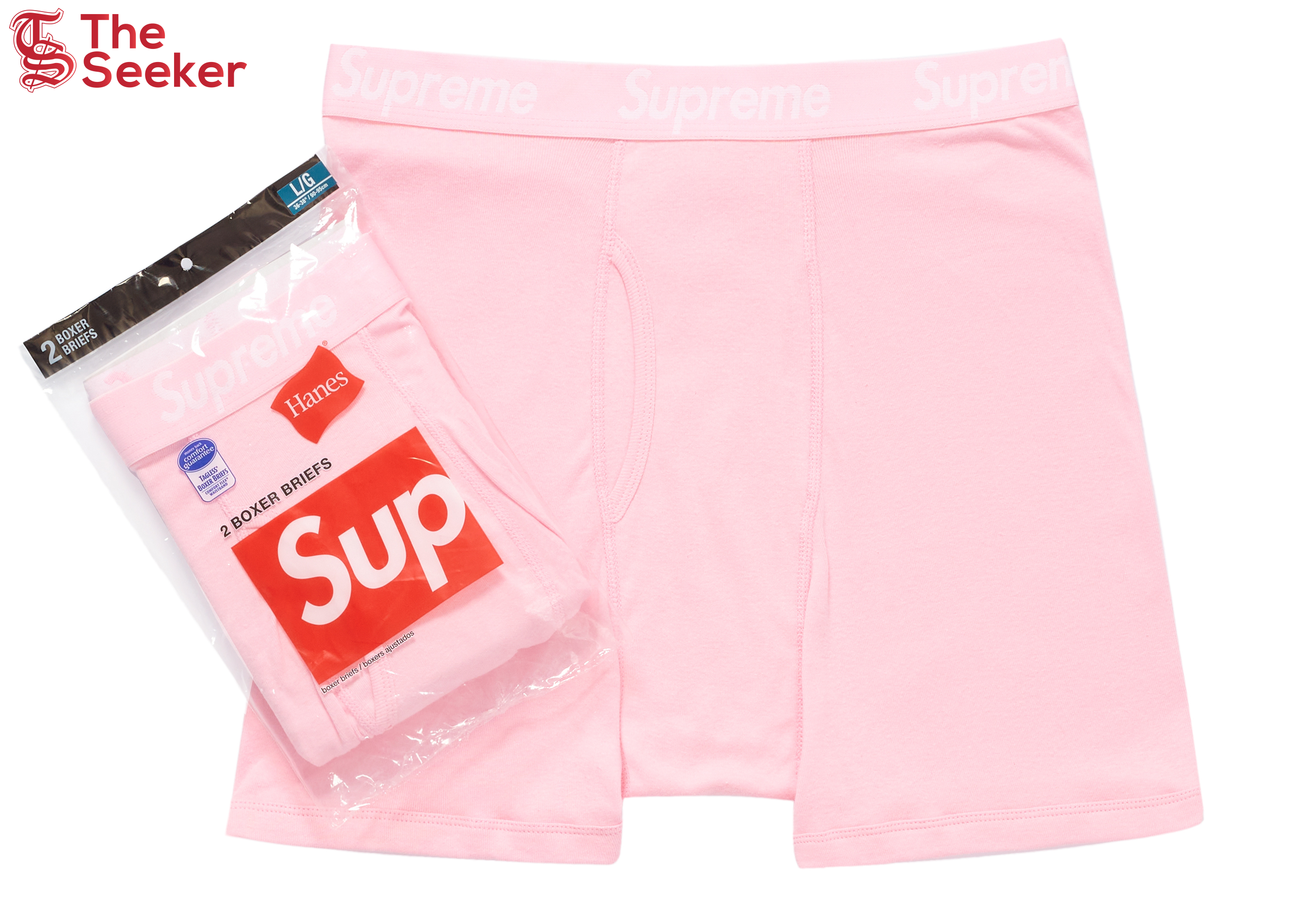 Supreme Hanes Boxer Briefs (2 Pack) Pink