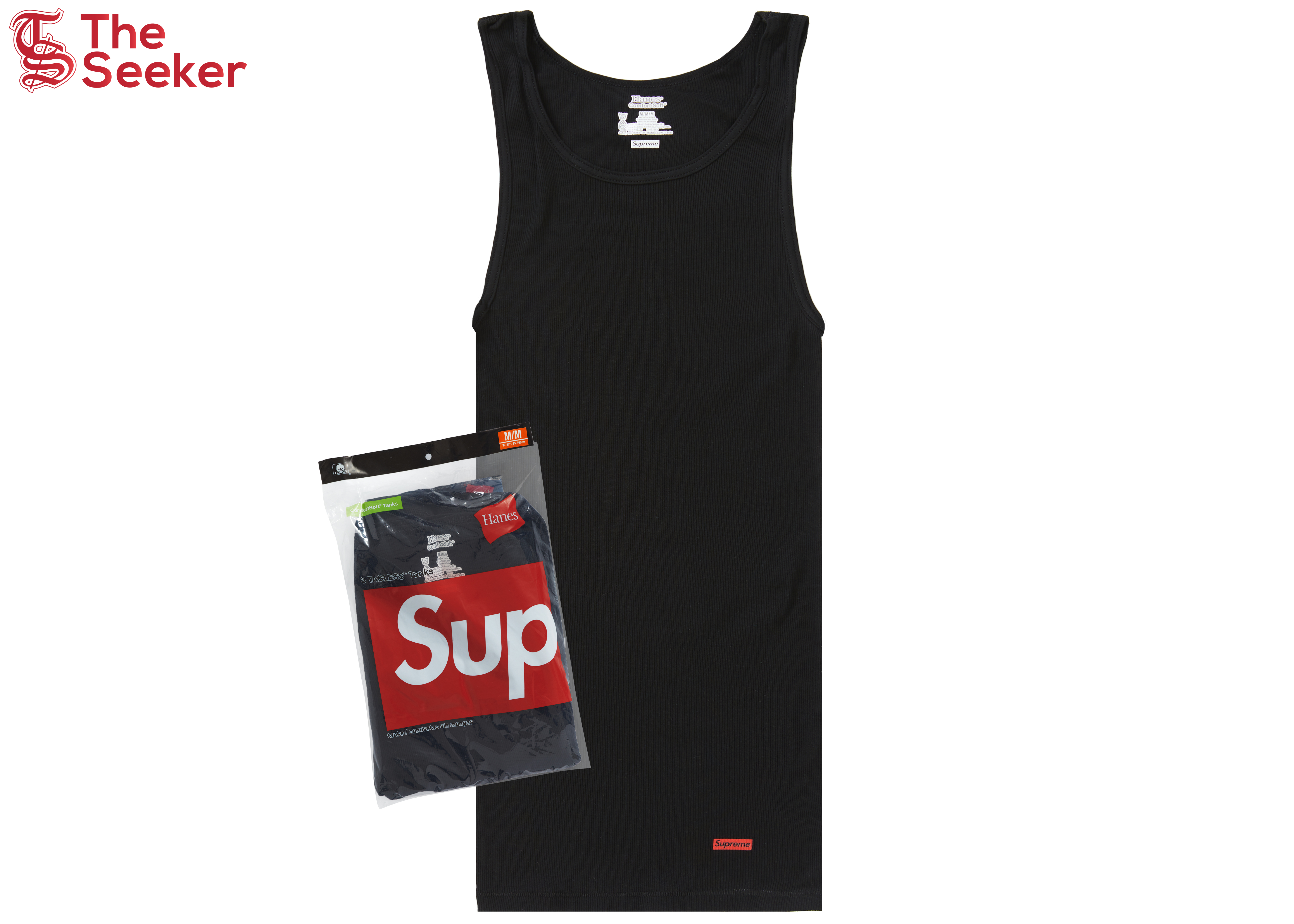 Supreme Hanes Tagless Tank Tops (3 Pack) Black