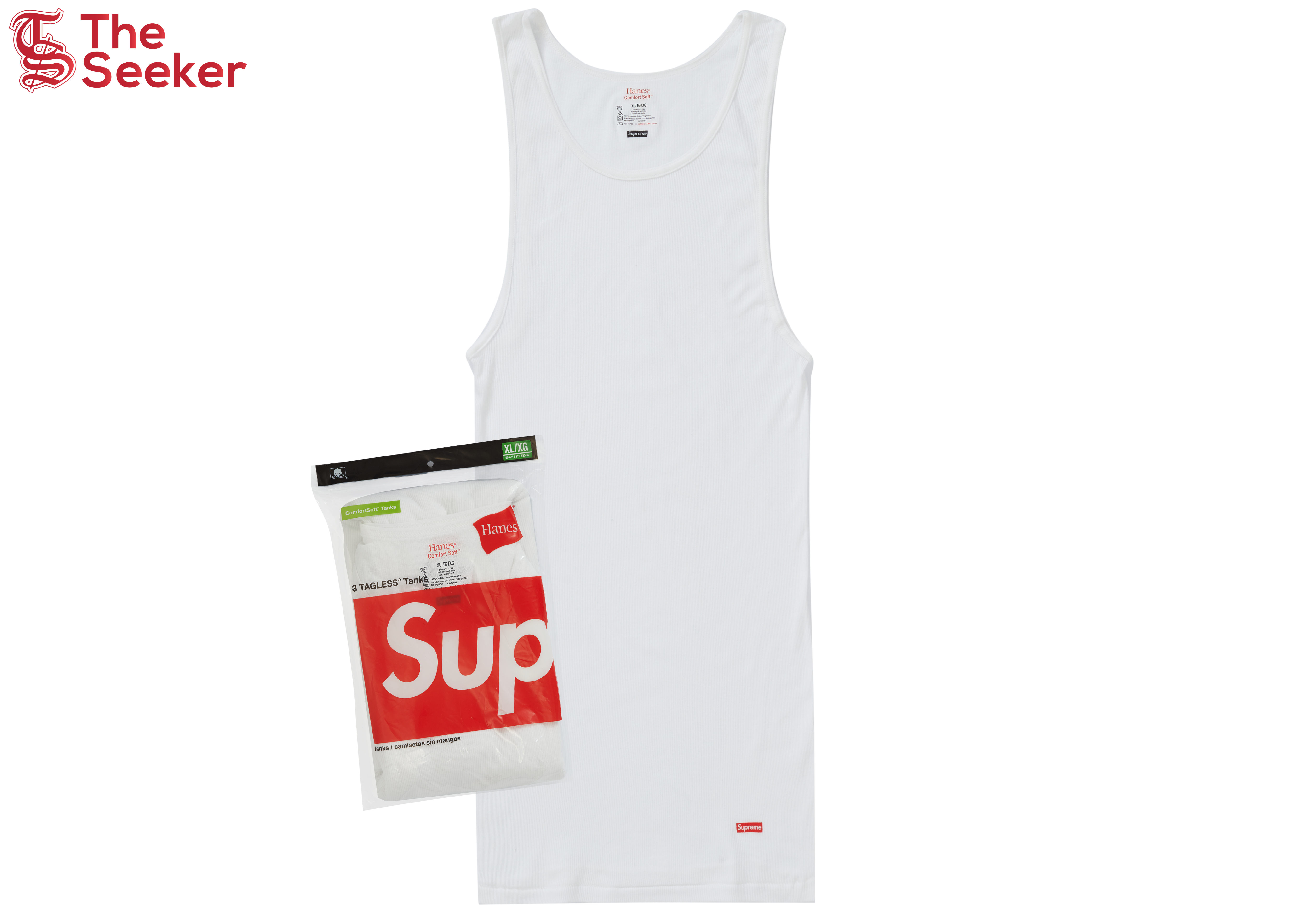 Supreme Hanes Tagless Tank Tops (3 Pack) White