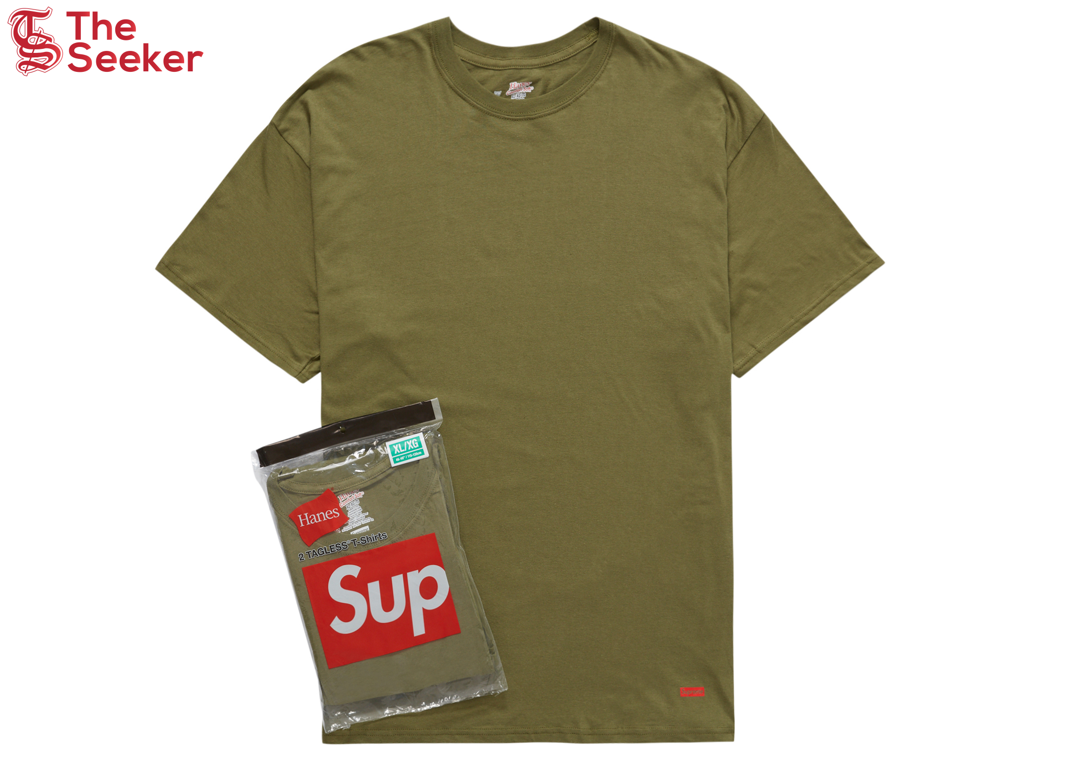 Supreme Hanes Tagless Tees (2 Pack) Olive