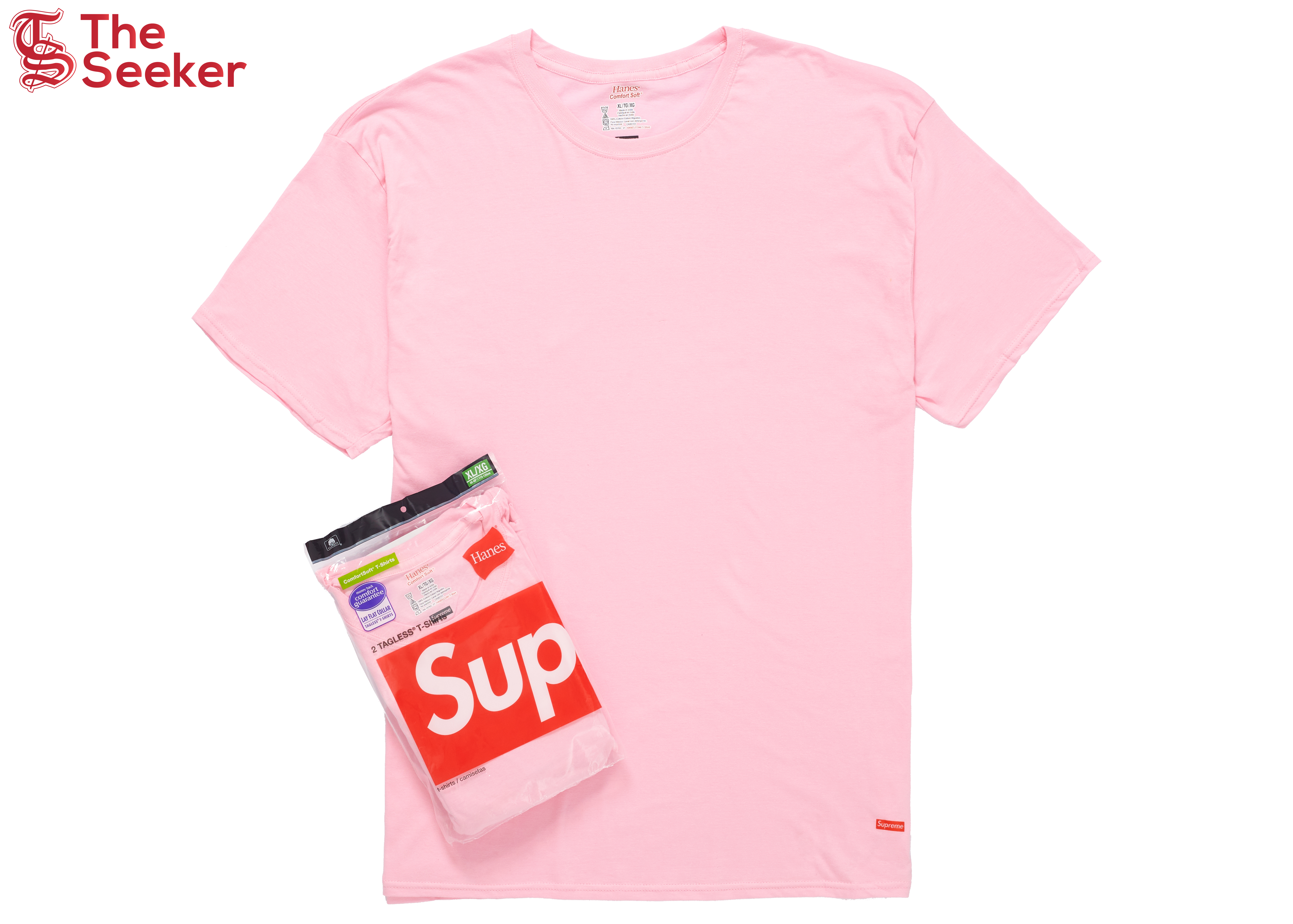 Supreme Hanes Tagless Tees (2 Pack) Pink