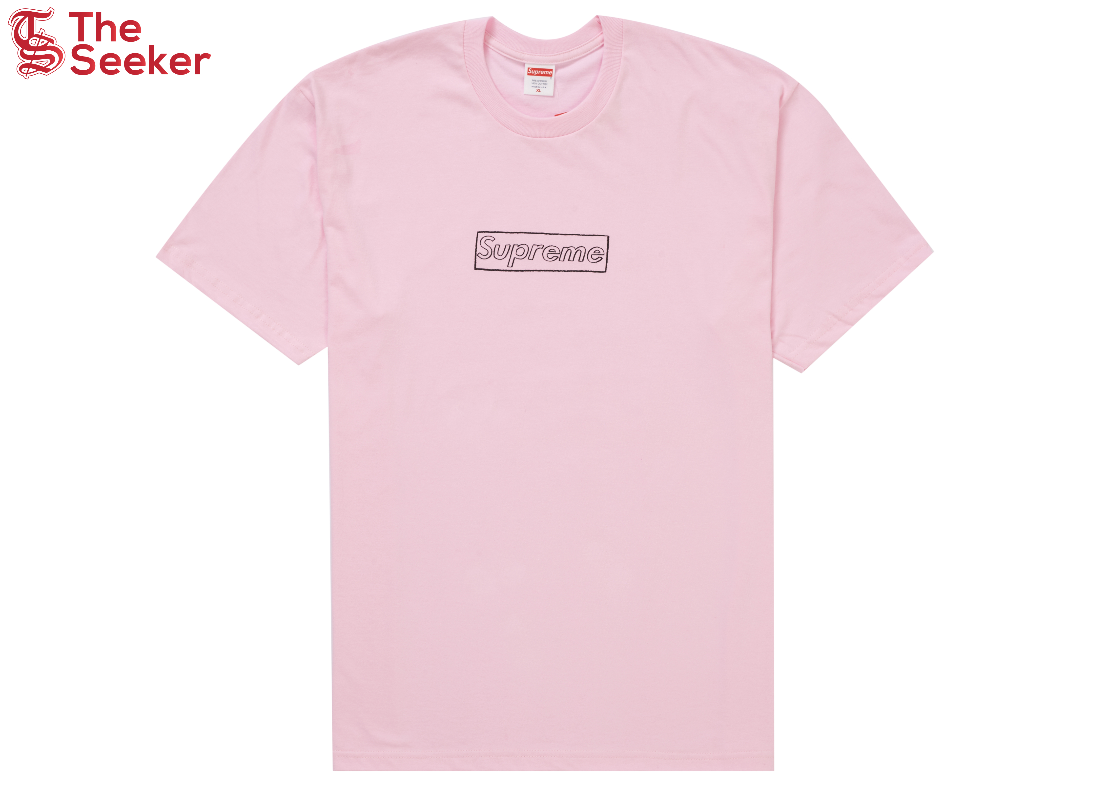 Supreme KAWS Chalk Logo Tee Light Pink