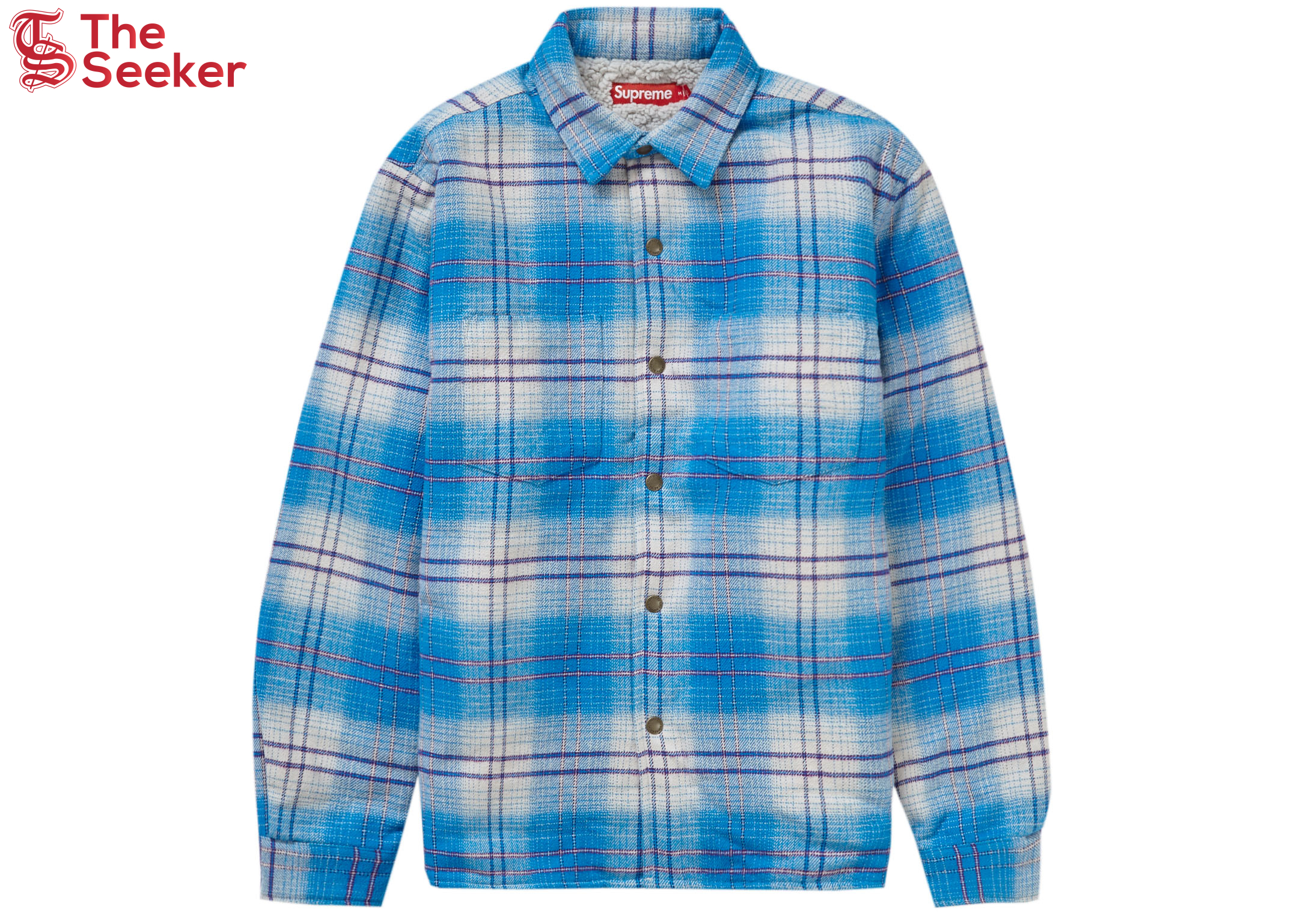 Supreme Lined Flannel Snap Shirt Blue