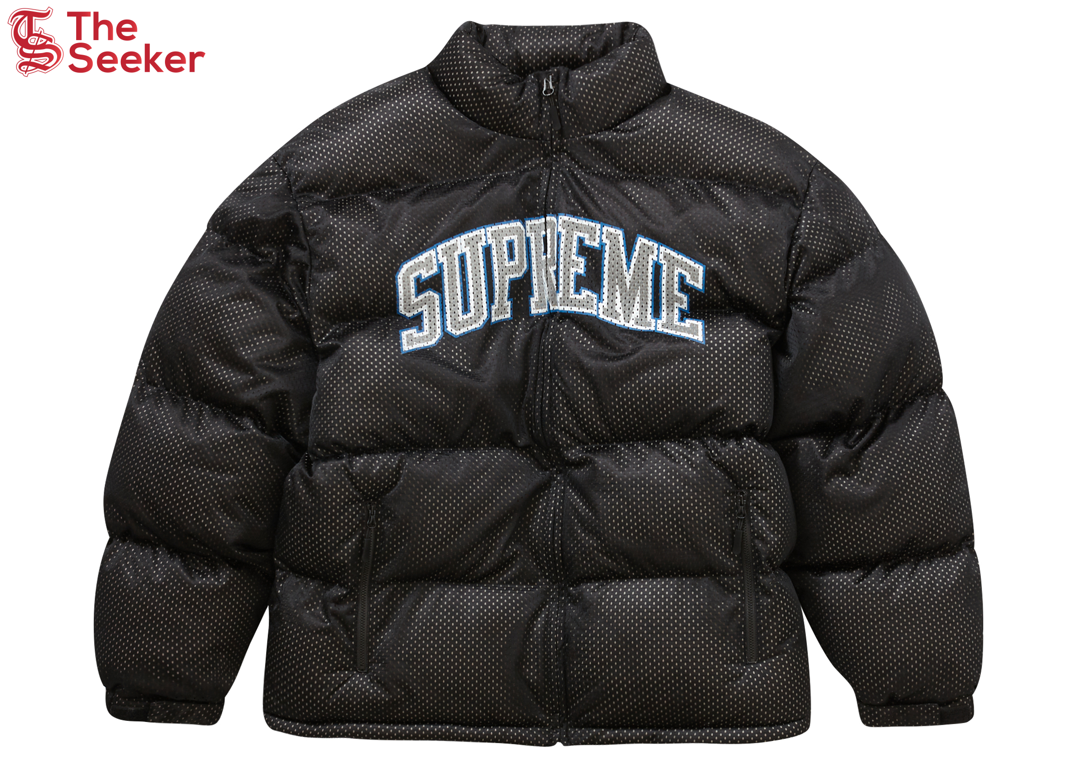 Supreme Mesh Jersey Puffer Jacket Black