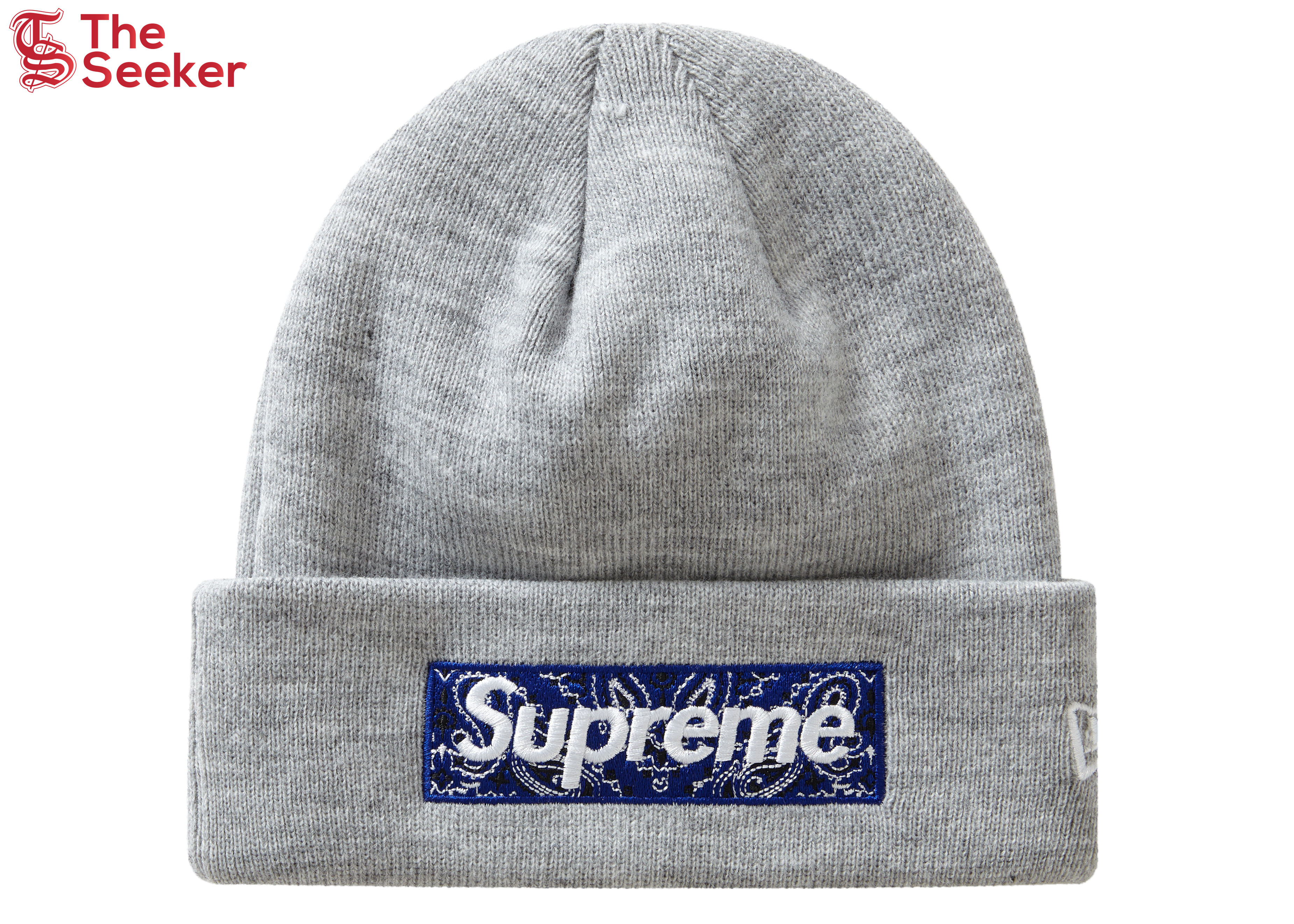 Supreme New Era Box Logo Beanie (FW19) Heather Grey