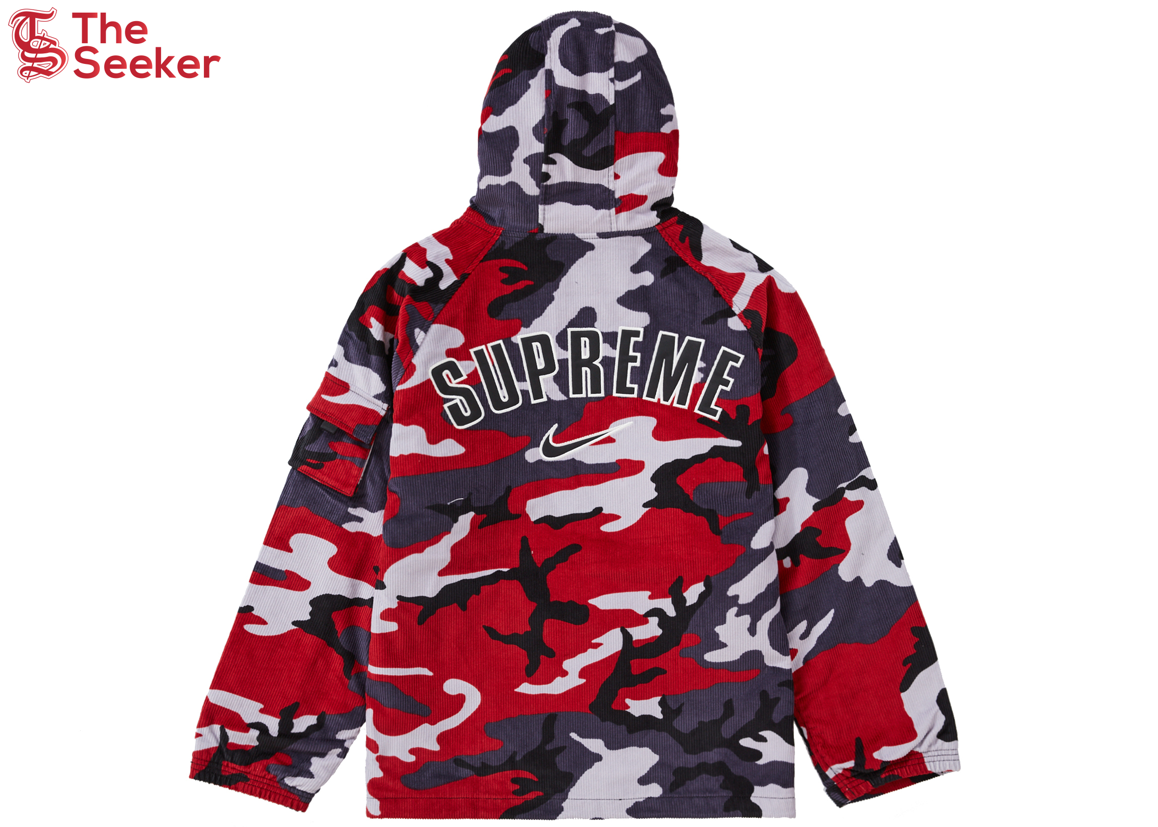 Supreme Nike Arc Corduroy Hooded Jacket Red Camo