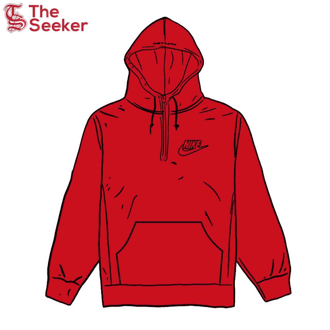 Supreme Nike Half Zip Hooded Sweatshirt Red