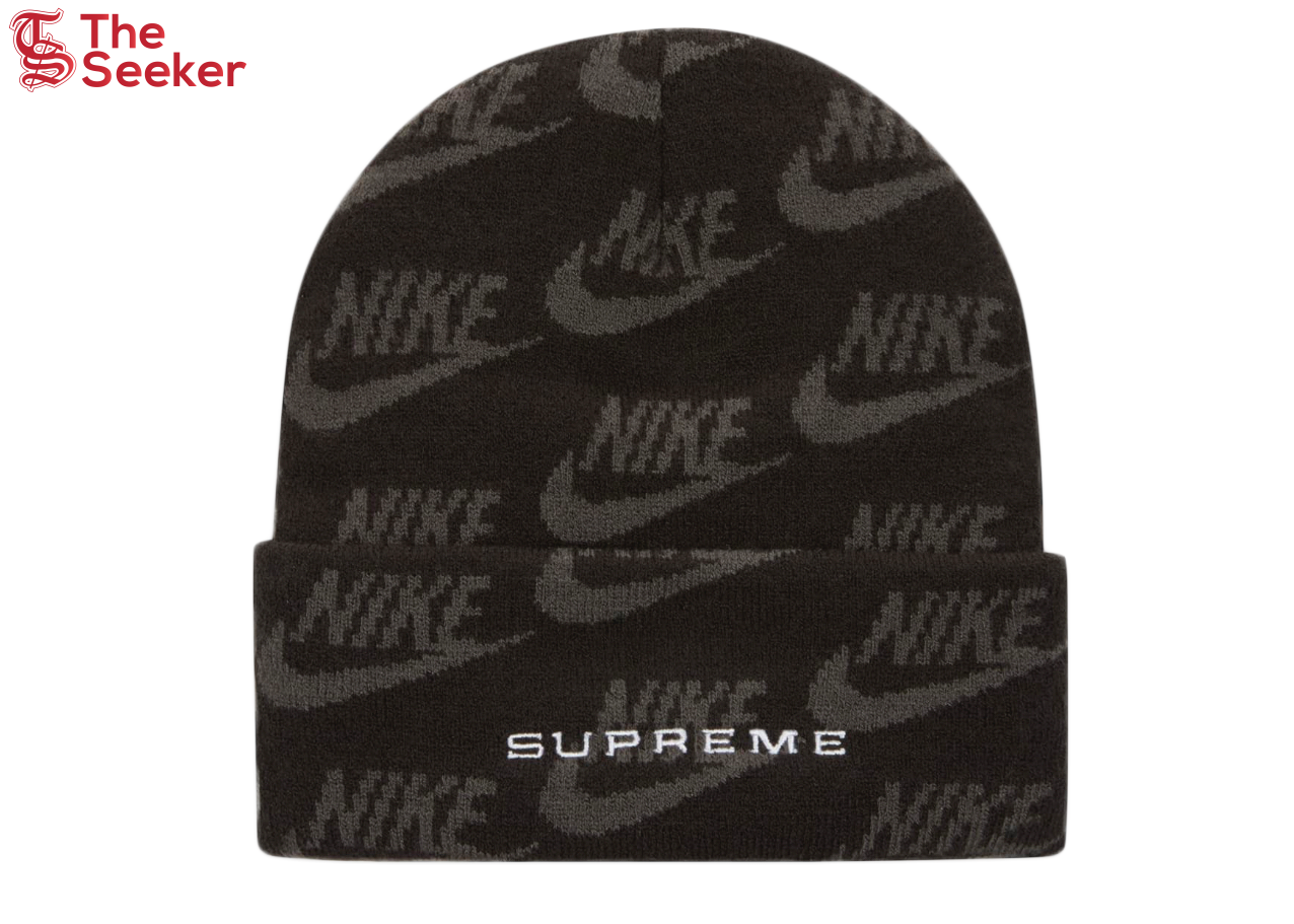 Supreme Nike Jacquard Logos Beanie Black