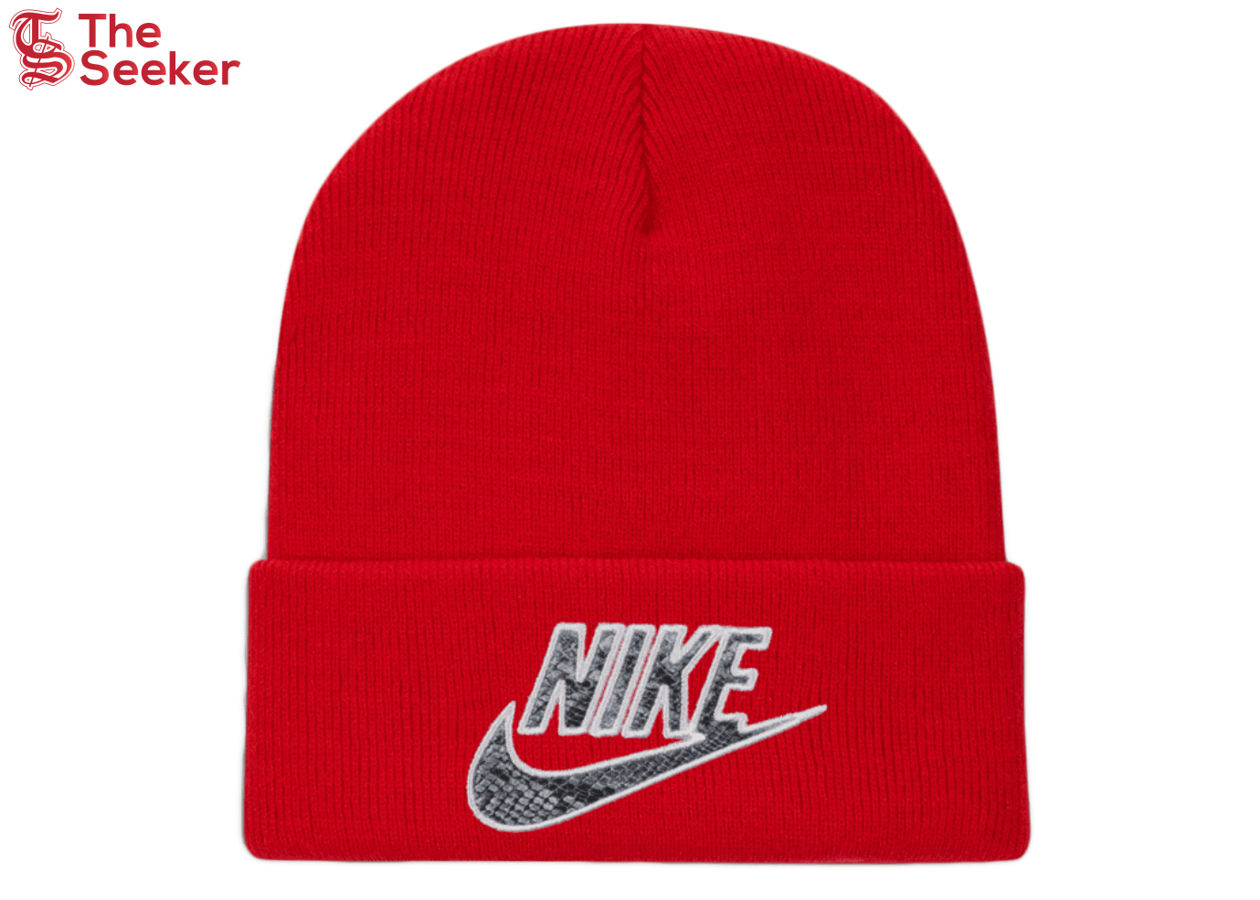 Supreme Nike Snakeskin Beanie Red