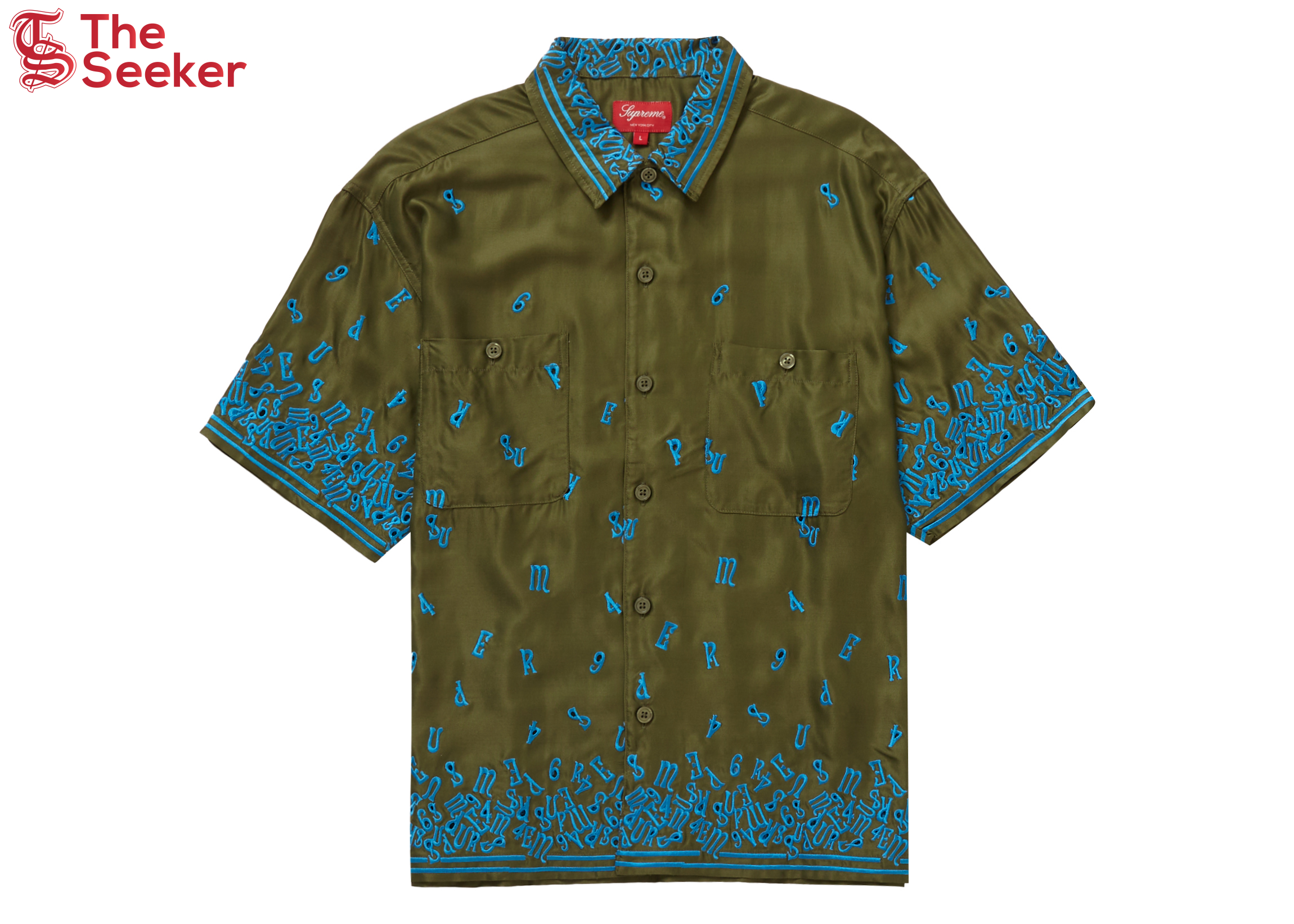 Supreme Nouveau Embroidered S/S Shirt Olive