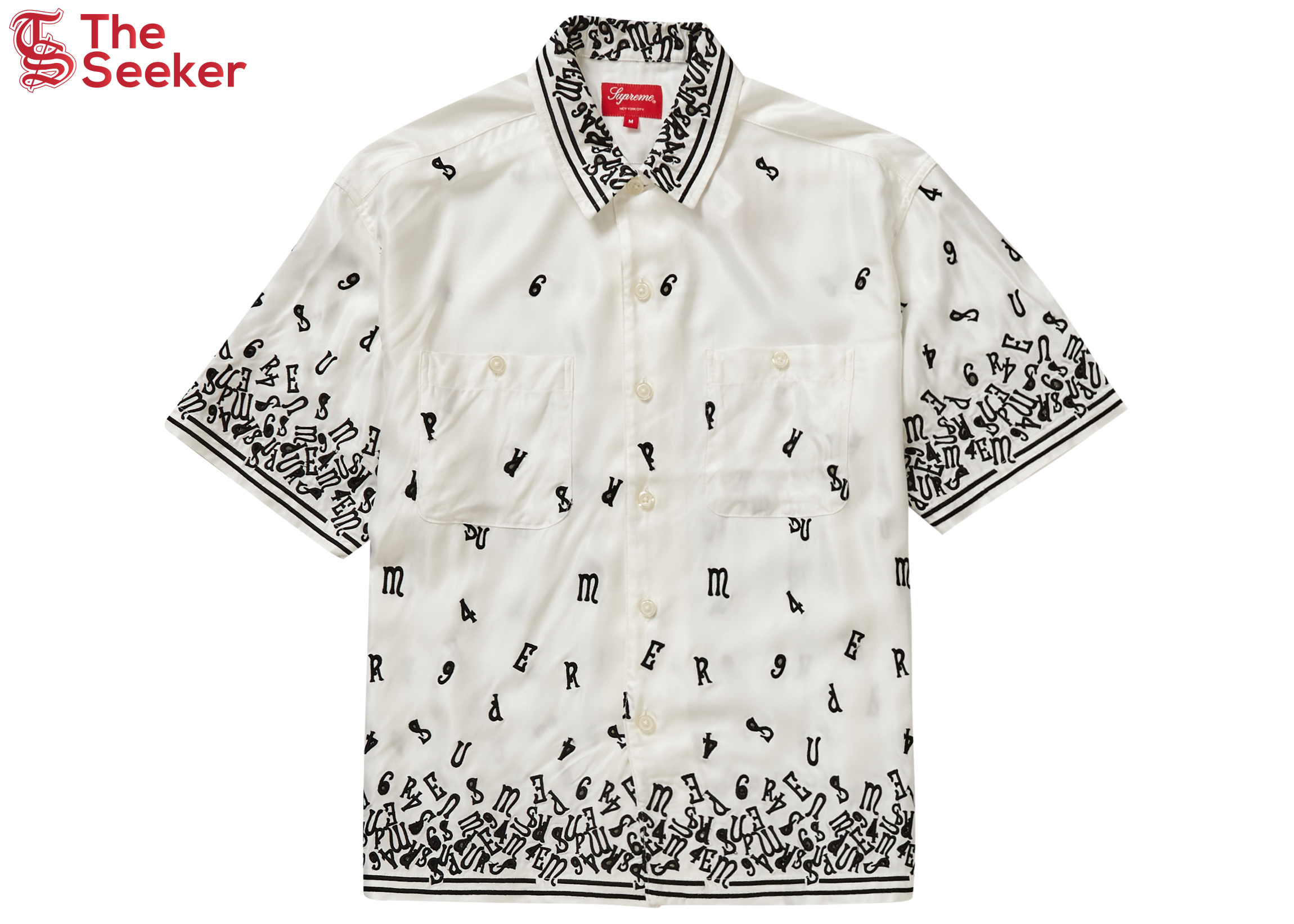 Supreme Nouveau Embroidered S/S Shirt White