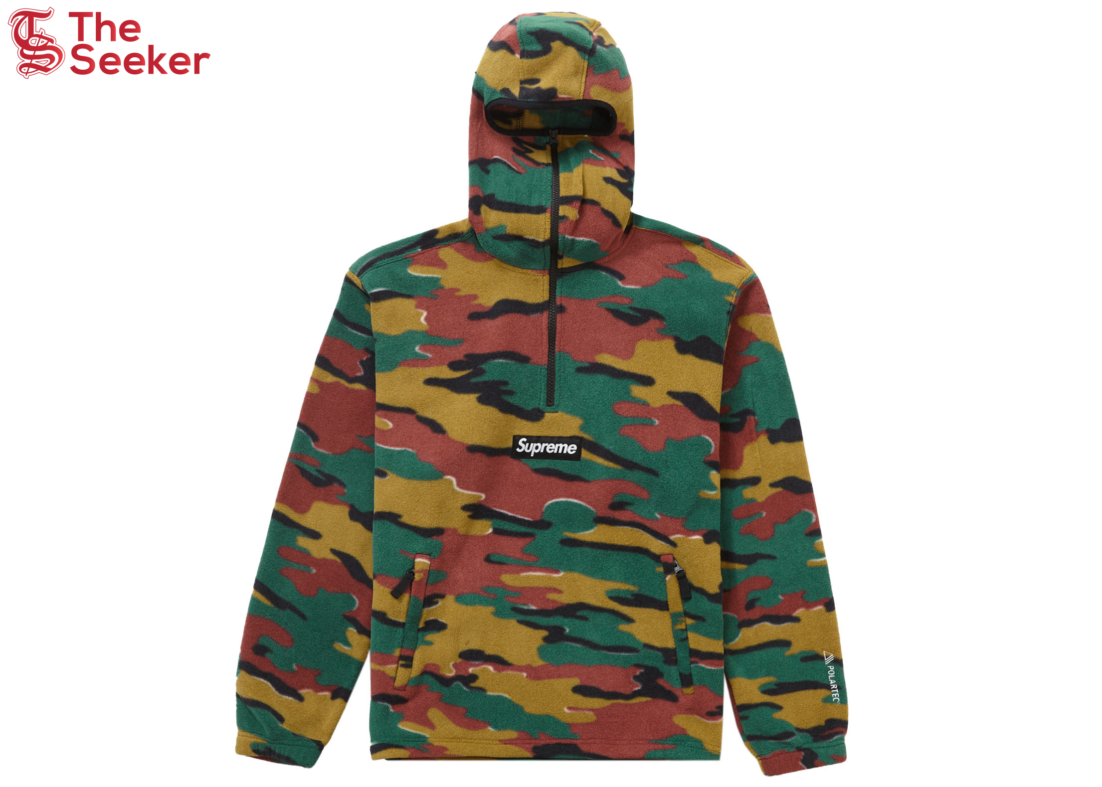 Supreme Polartec Facemask Half Zip Hooded Sweatshirt Camo