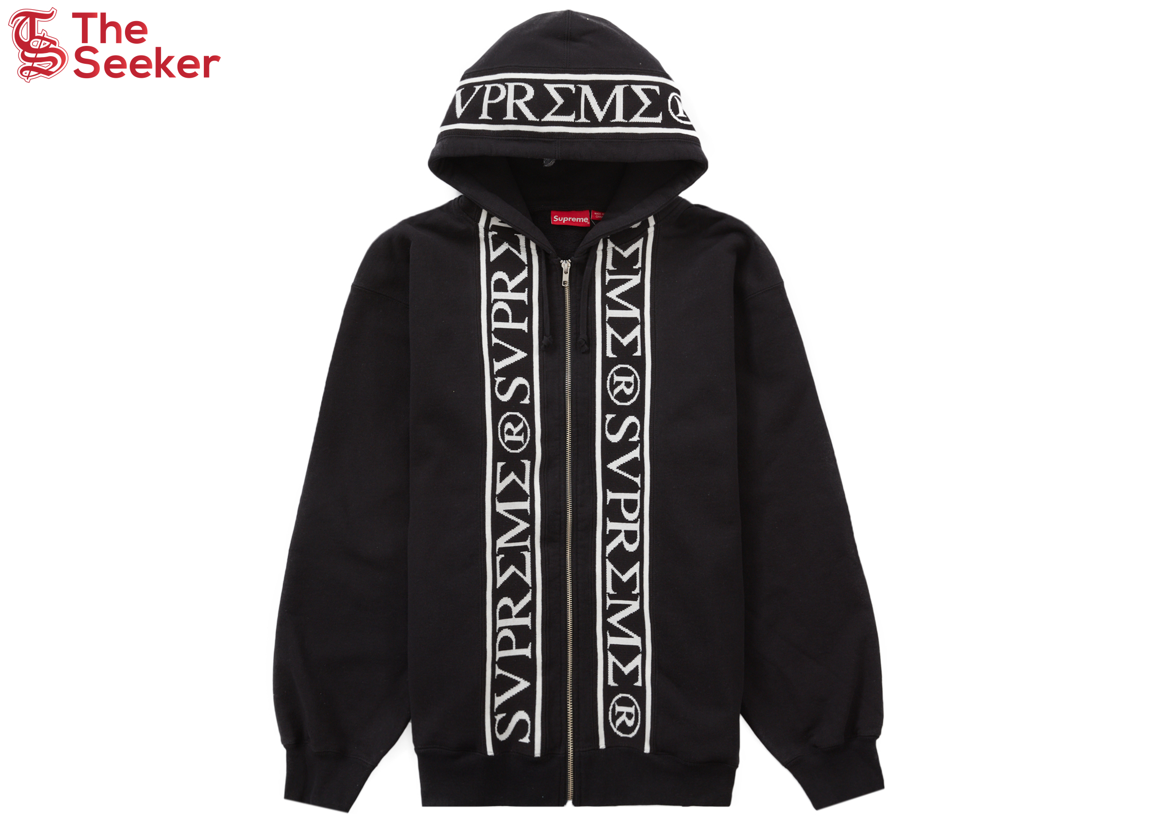 Supreme Roman Zip Up Hooded Sweatshirt Black