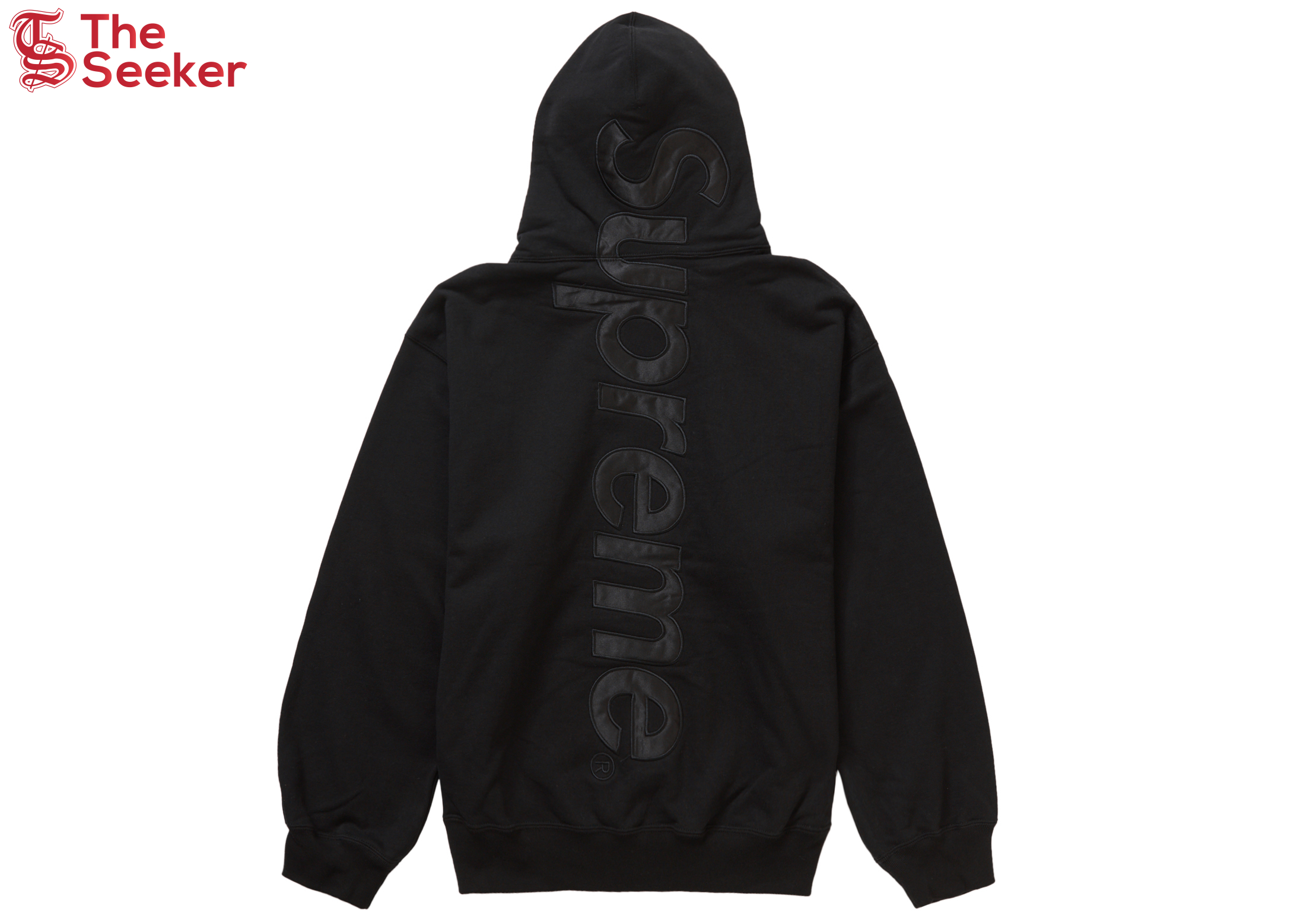 Supreme Satin Appliqué Hooded Sweatshirt (FW23) Black