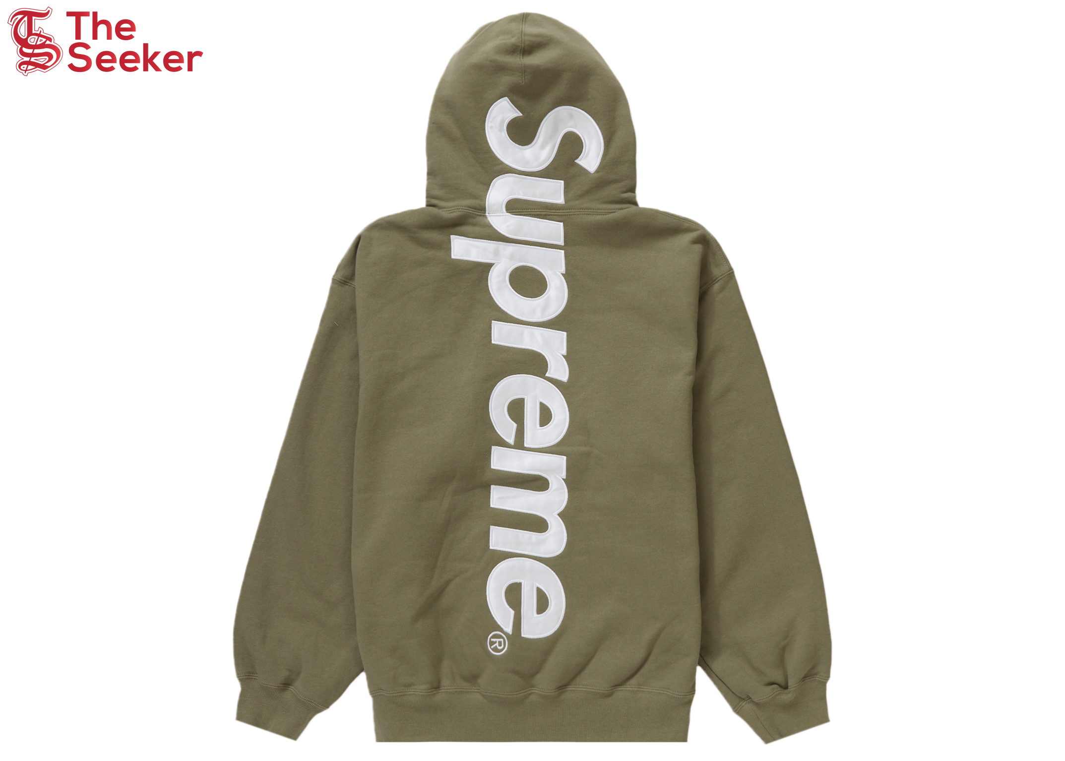 Supreme Satin Appliqué Hooded Sweatshirt (FW23) Light Olive