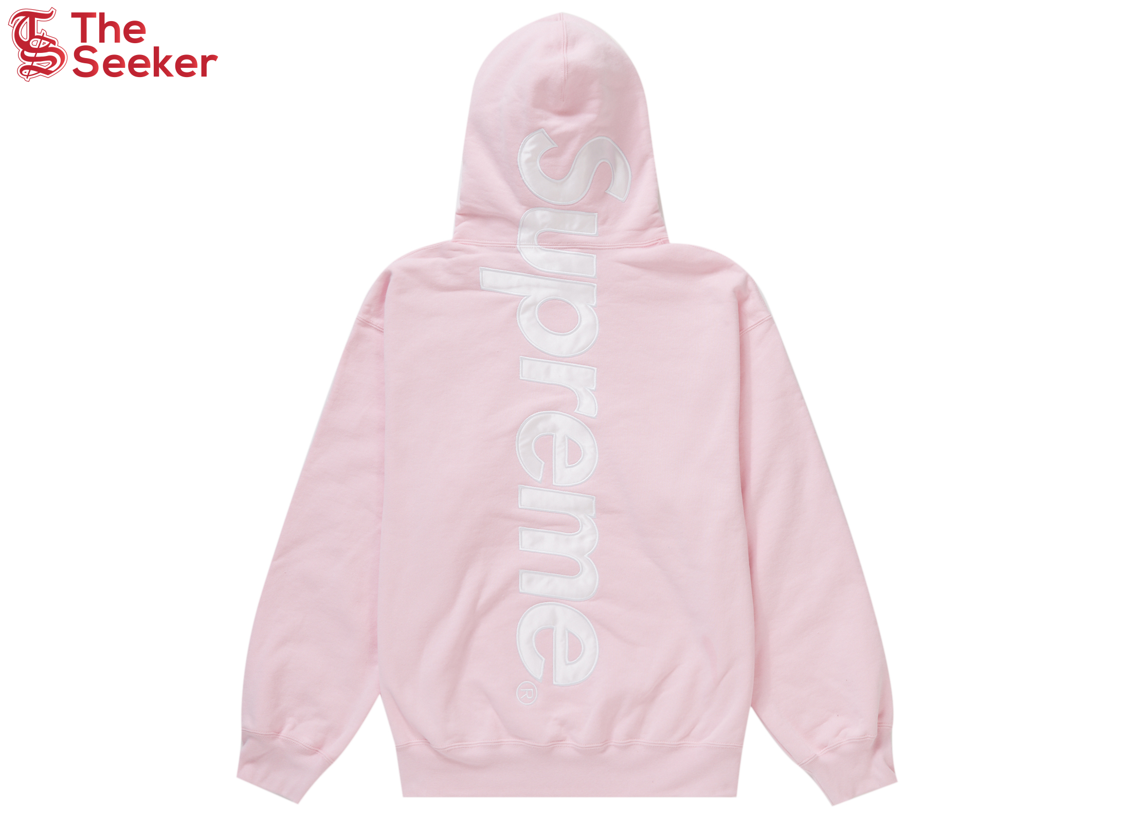 Supreme Satin Appliqué Hooded Sweatshirt (FW23) Light Pink