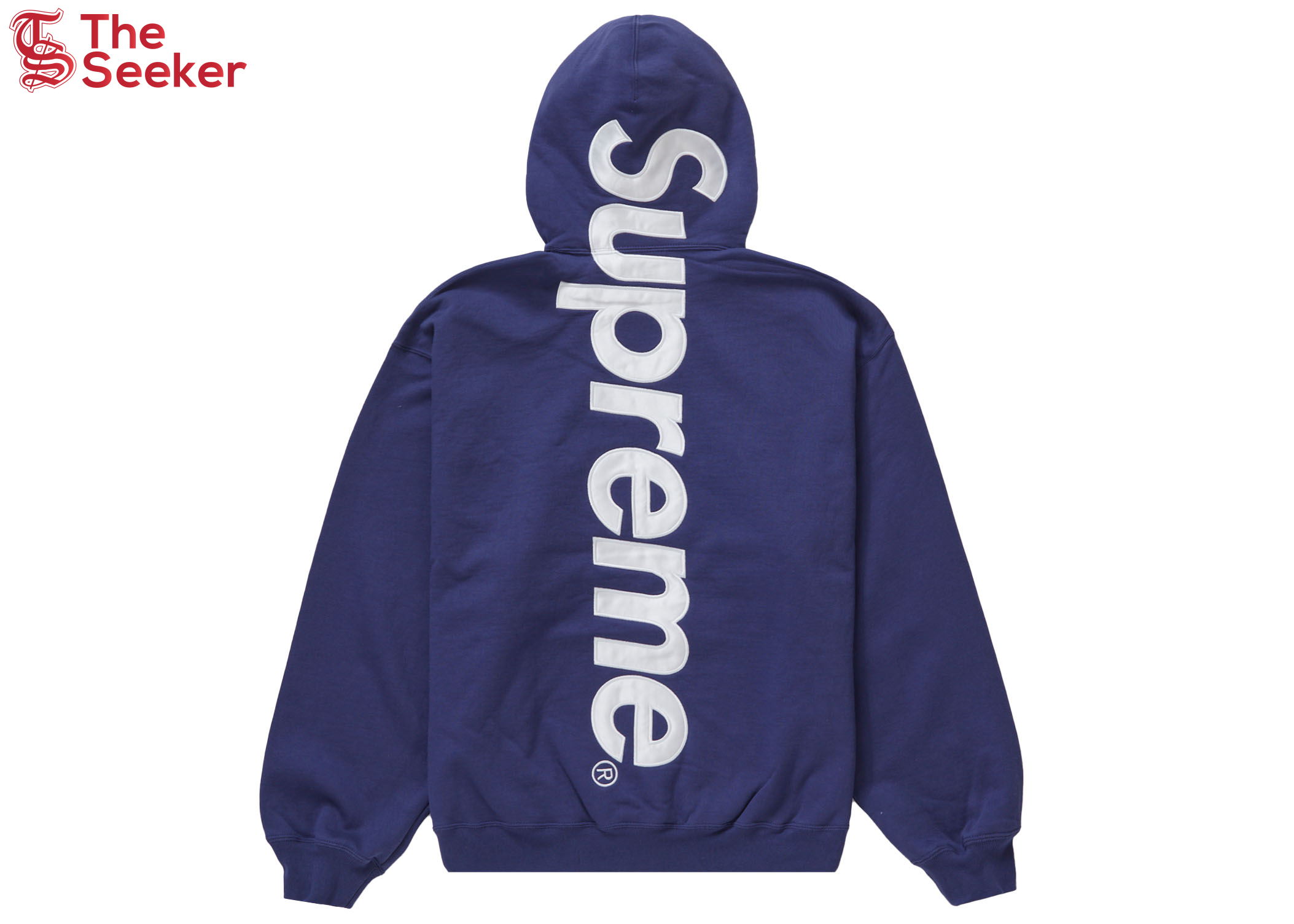 Supreme Satin Appliqué Hooded Sweatshirt (FW23) Washed Navy