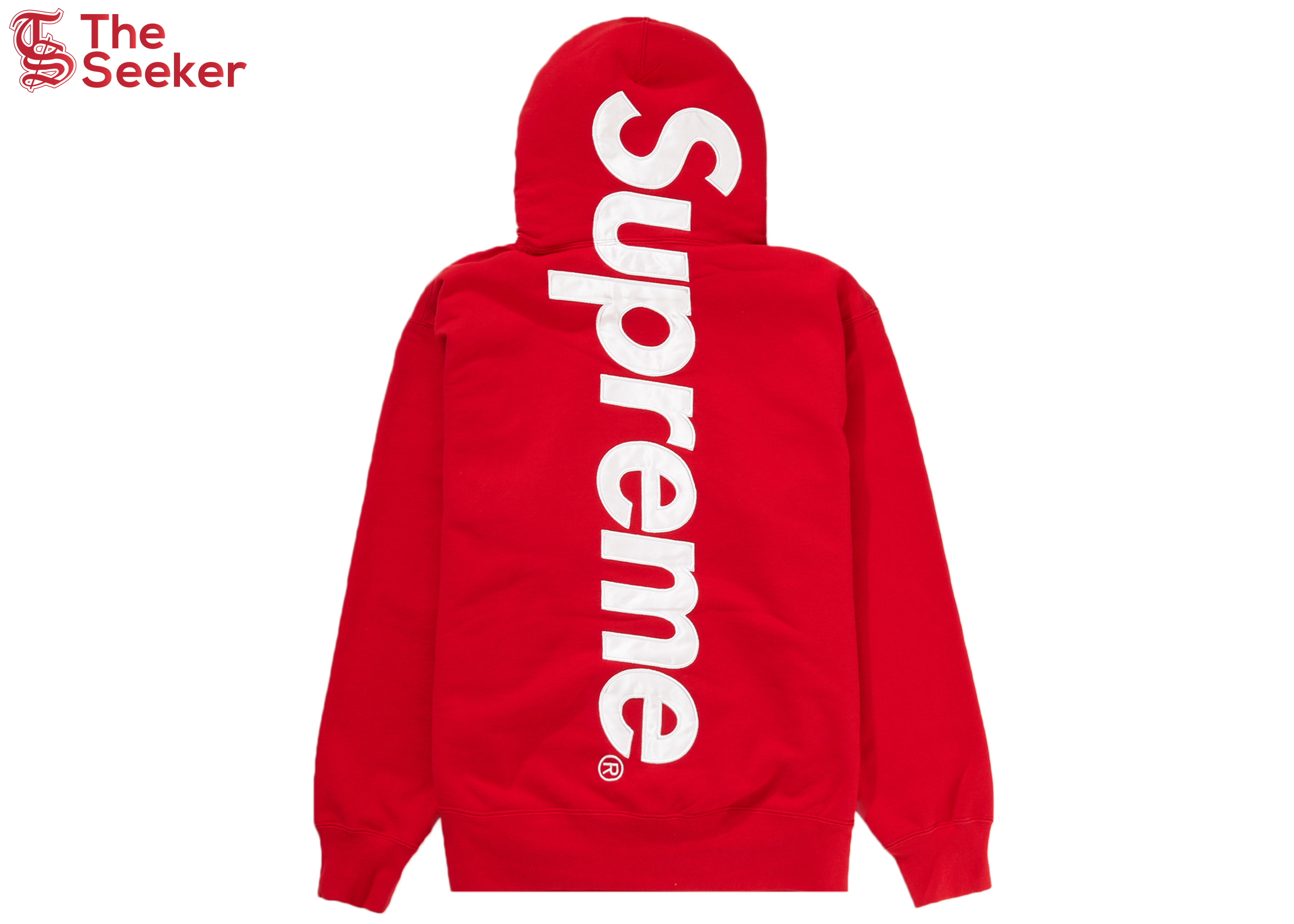 Supreme Satin Appliqué Hooded Sweatshirt Red