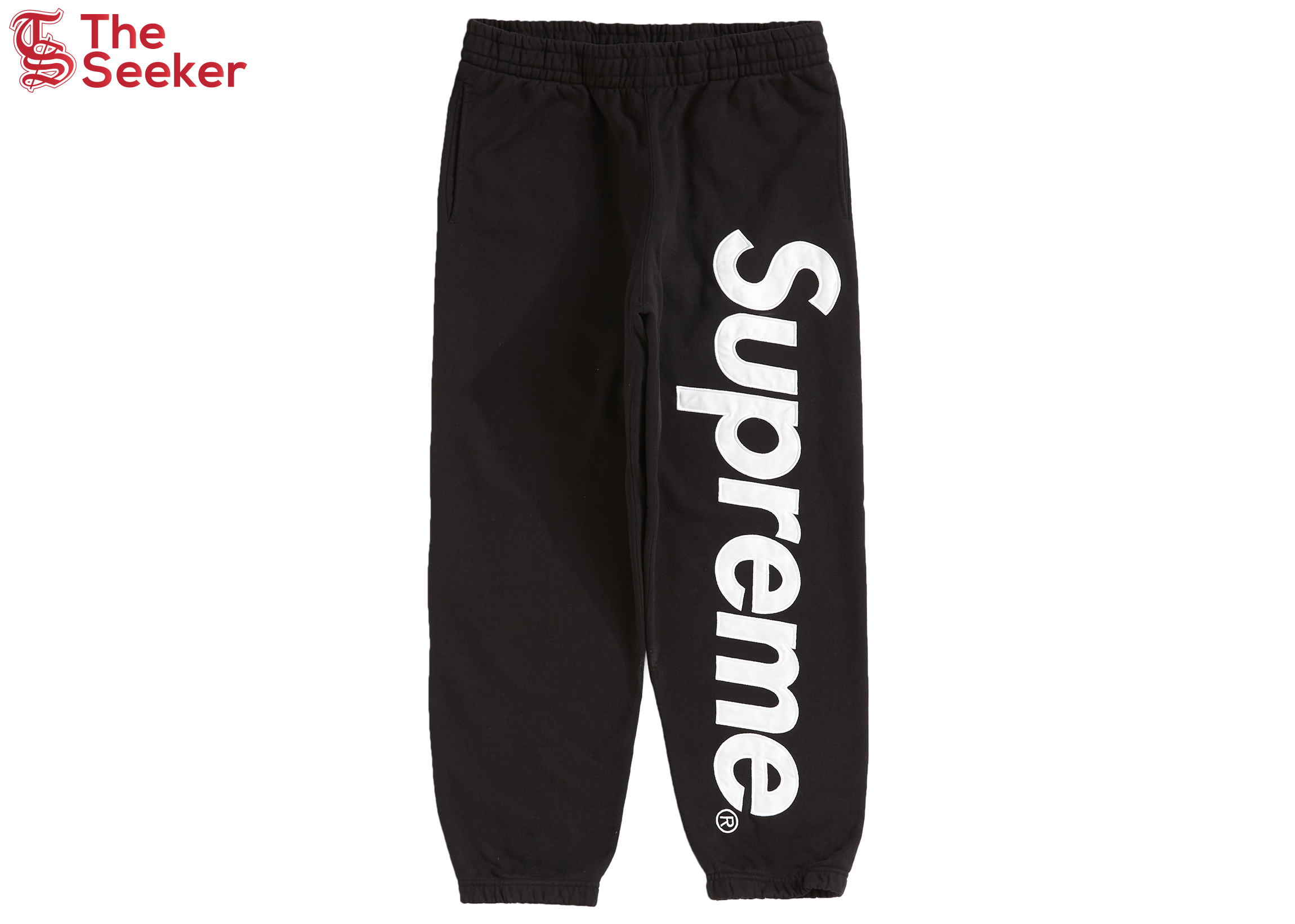 Supreme Satin Appliqué Sweatpant Black