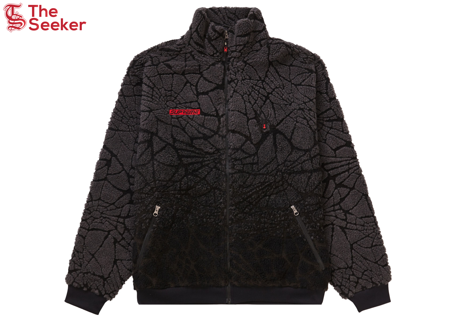 Supreme Spyder Web Polar Fleece Jacket Black