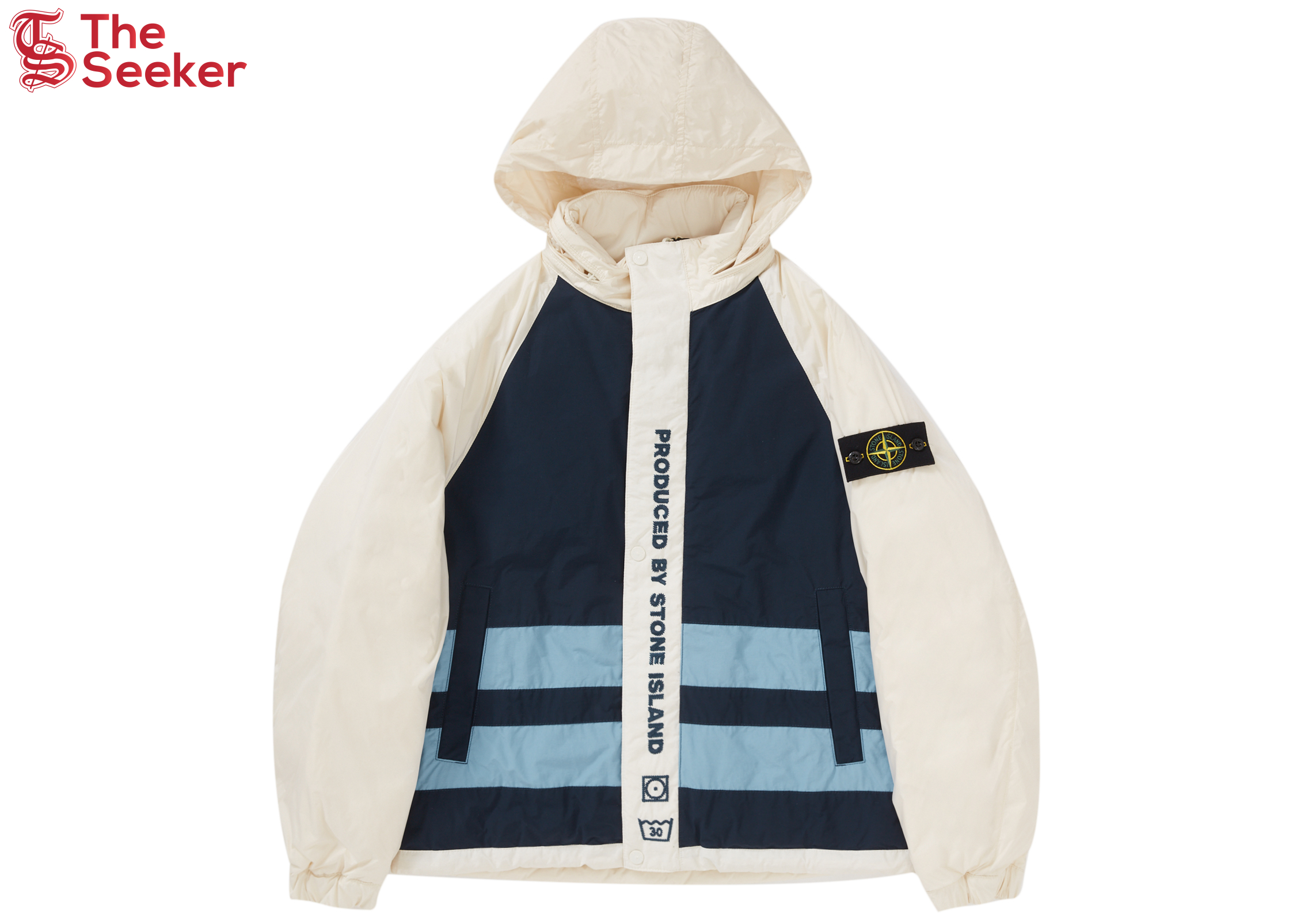 Supreme Stone Island Reversible Down Puffer Jacket White