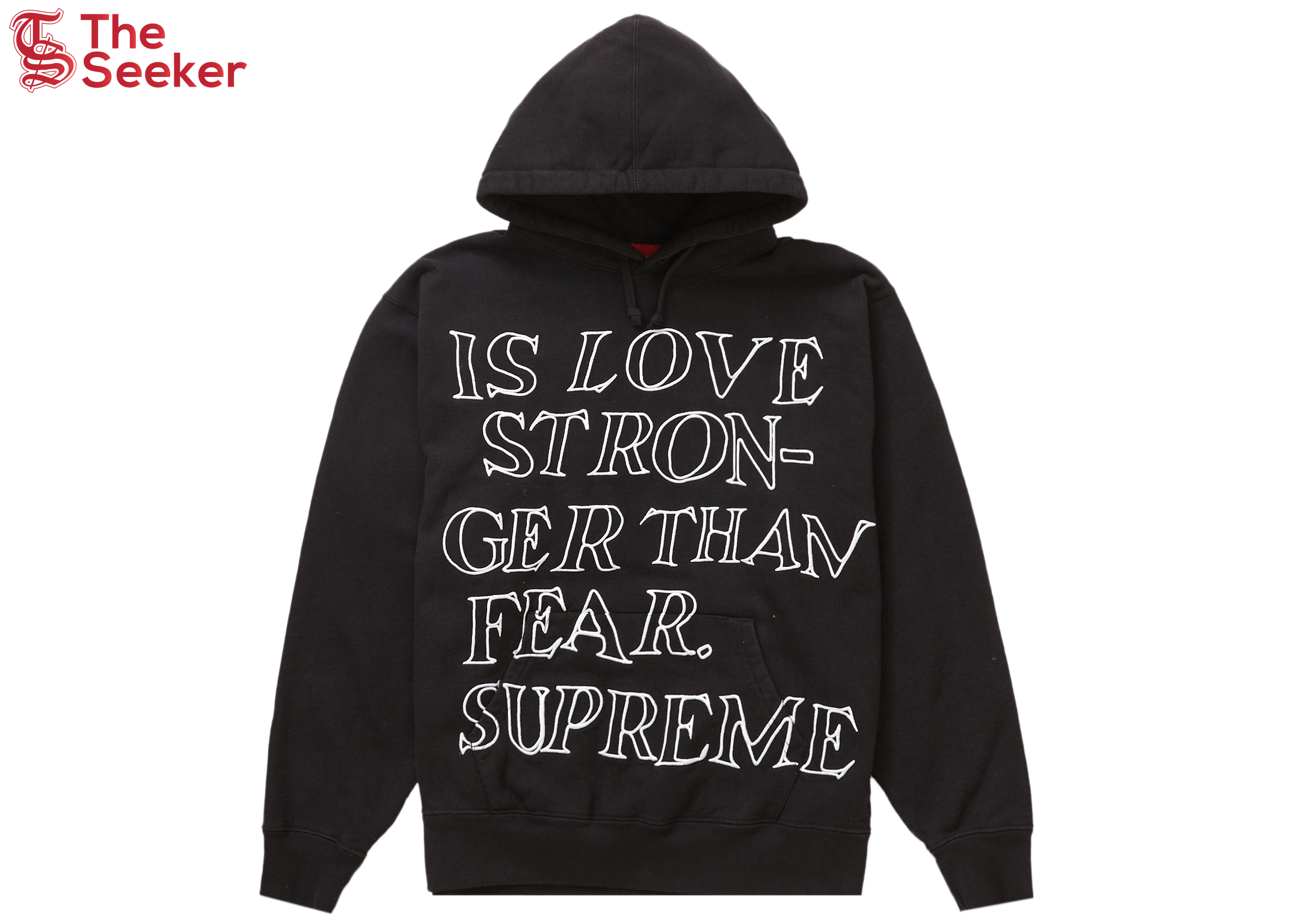 Supreme Stronger Than Fear Hooded Sweatshirt Black