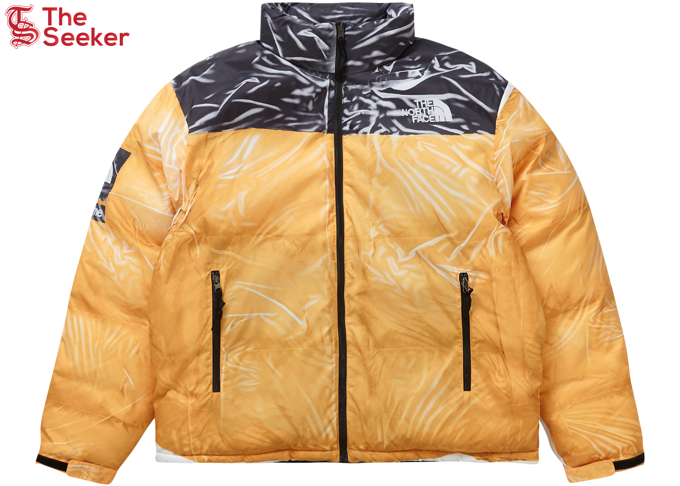 Supreme The North Face Printed Nuptse Trompe L'oeil Jacket Yellow