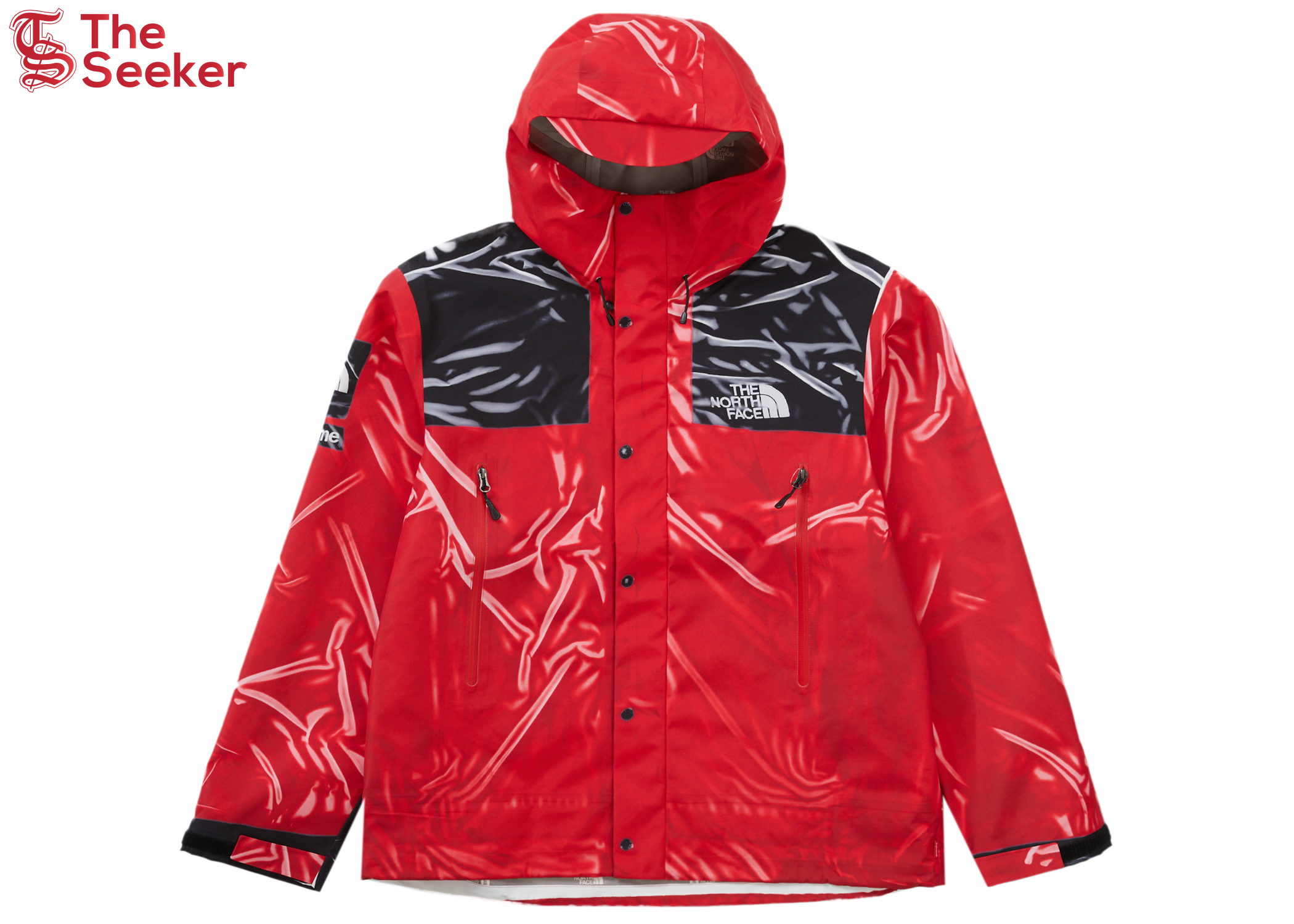 Supreme The North Face Printed Taped Seam Shell Trompe L'oeil Jacket Red