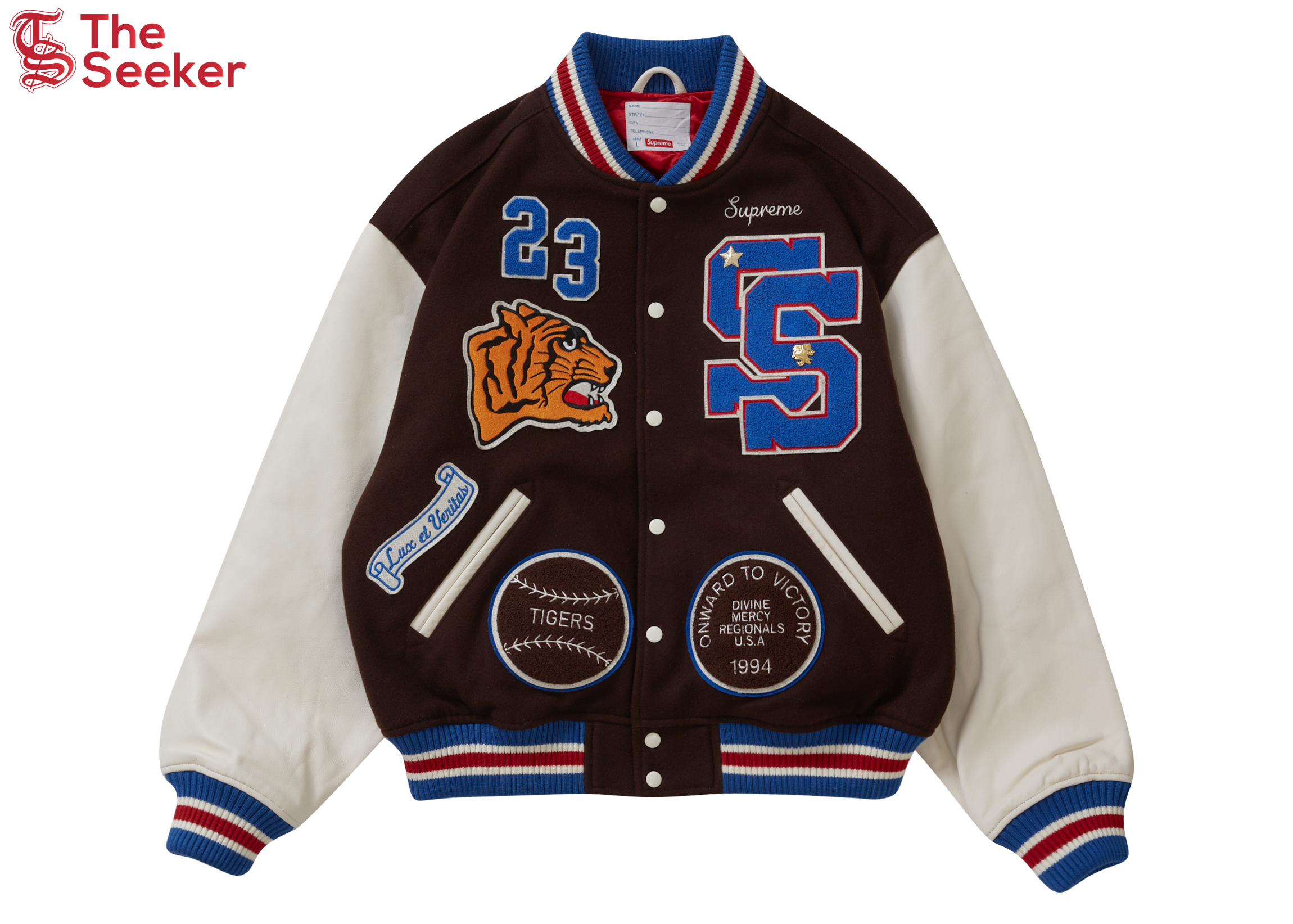 Supreme Tiger Varsity Jacket Brown