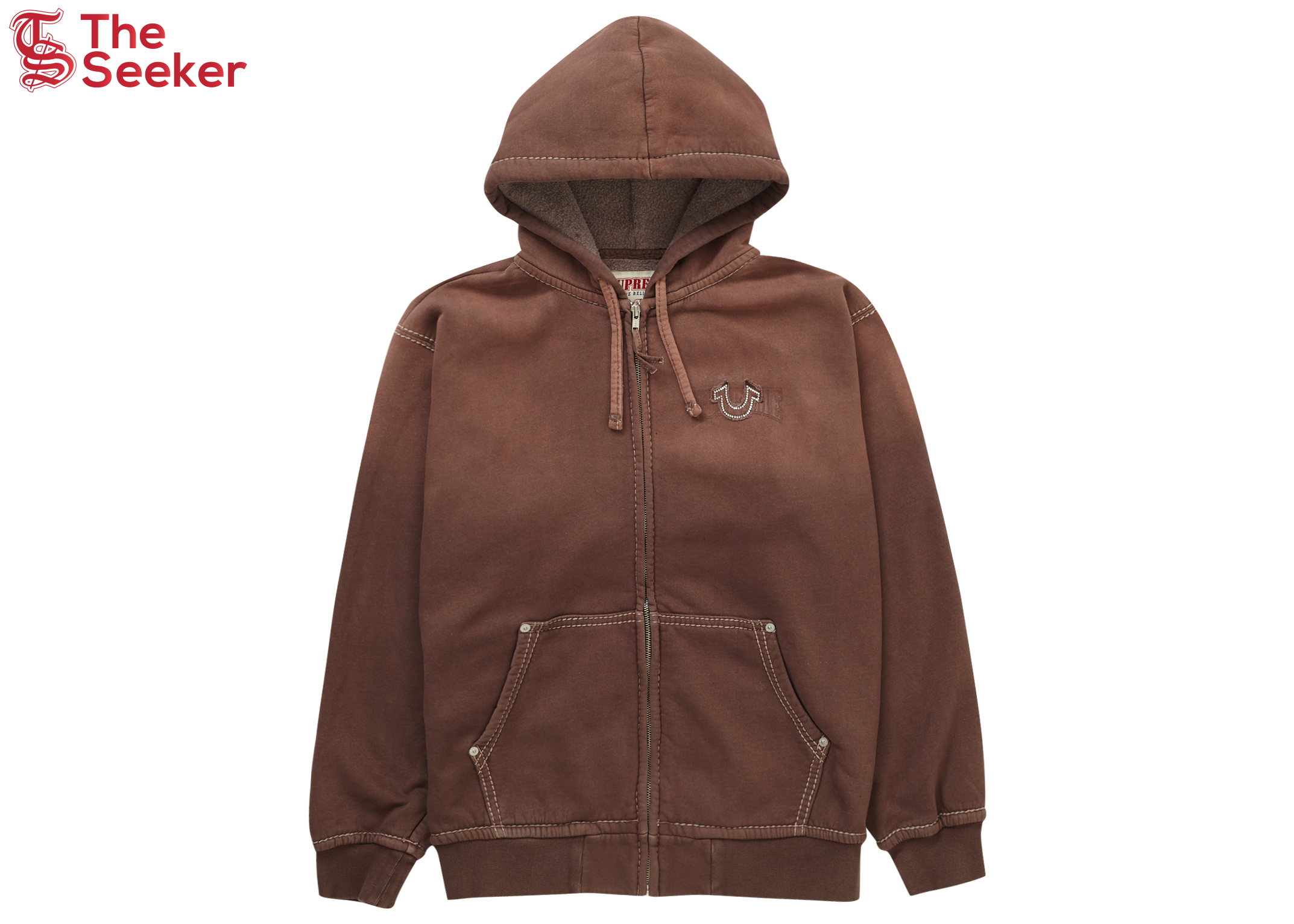 Supreme True Religion Zip Up Hooded Sweatshirt (FW22) Brown