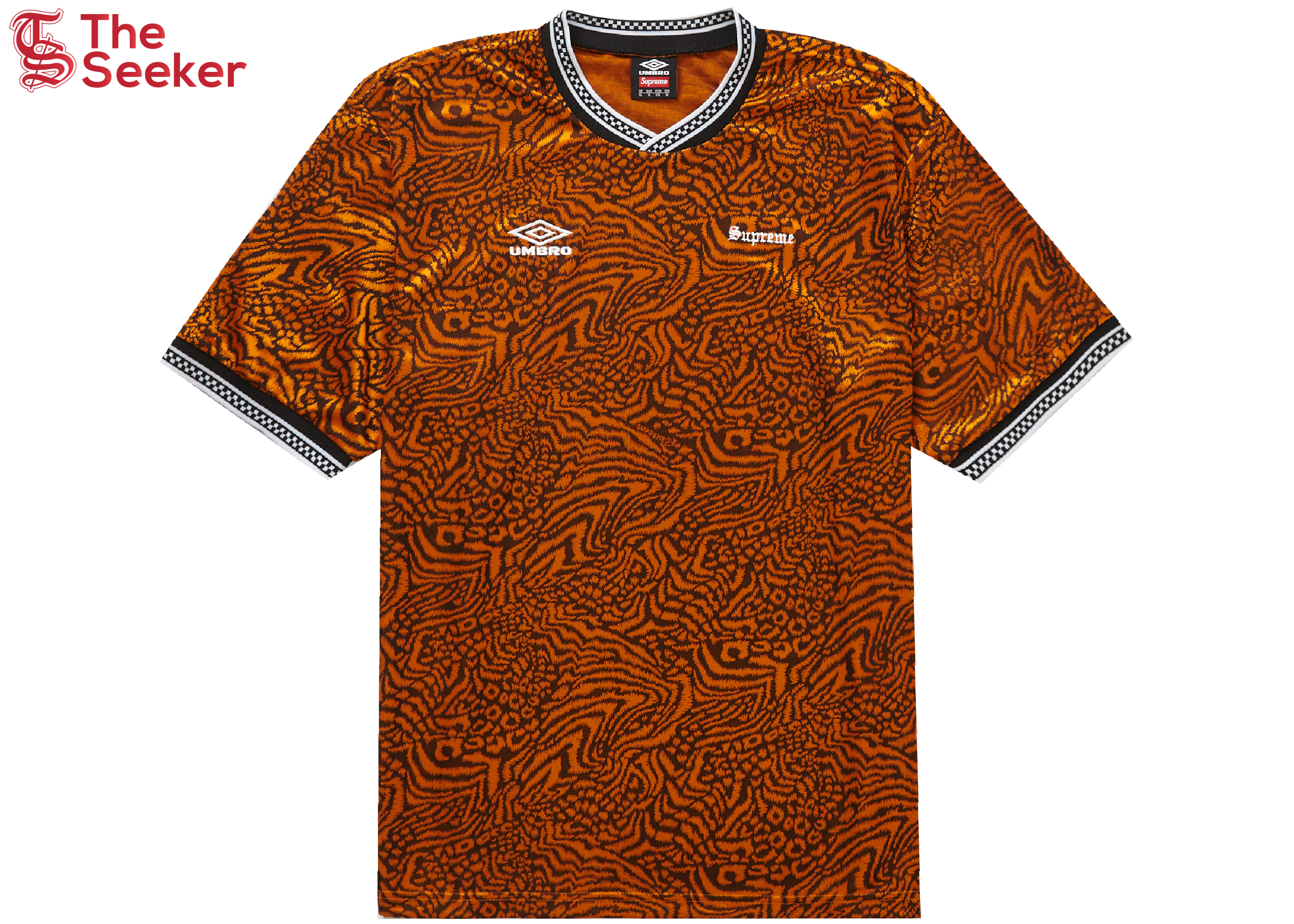 Supreme Umbro Jacquard Animal Print Soccer Jersey Orange