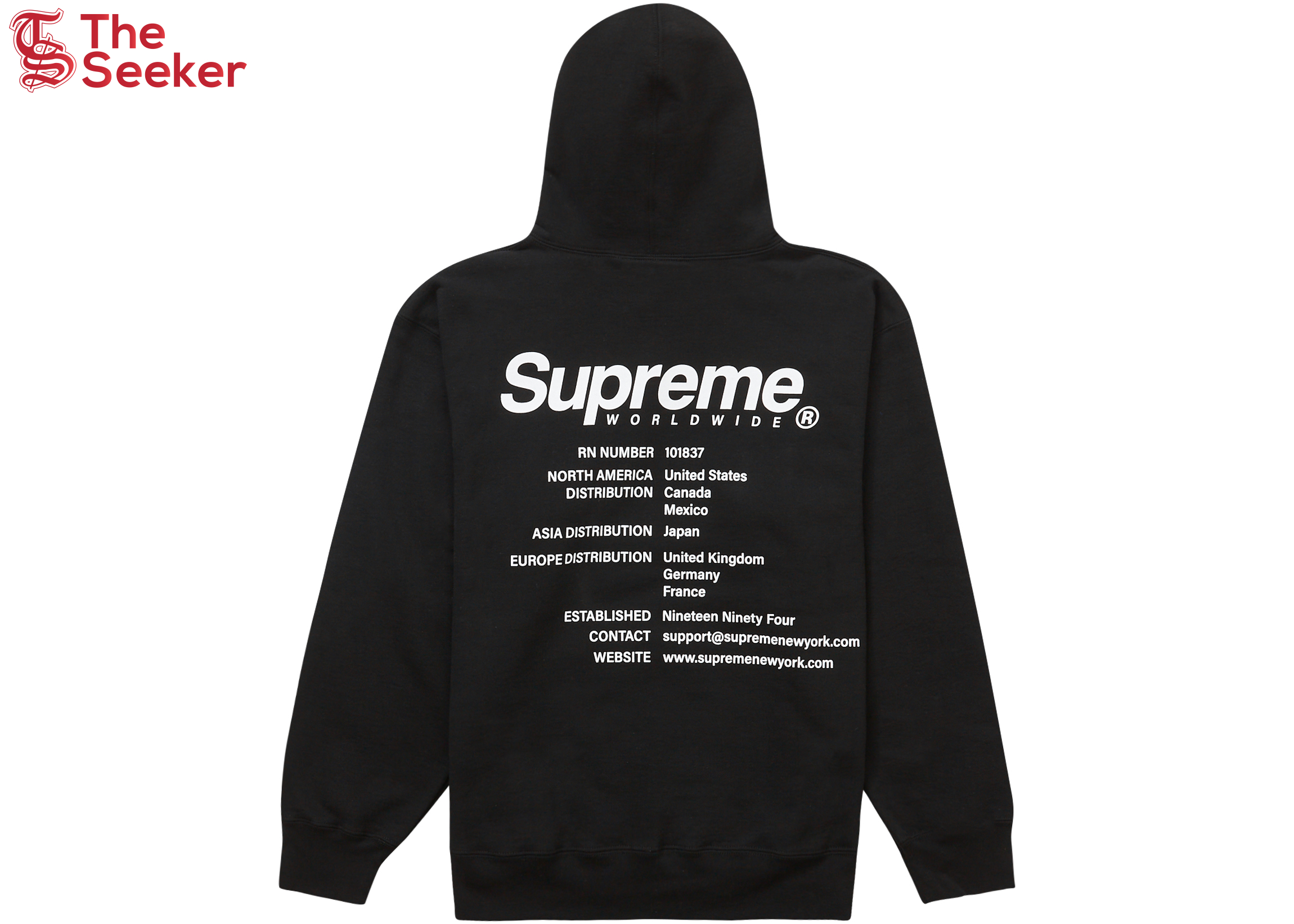 Supreme Worldwide Hooded Sweatshirt Black