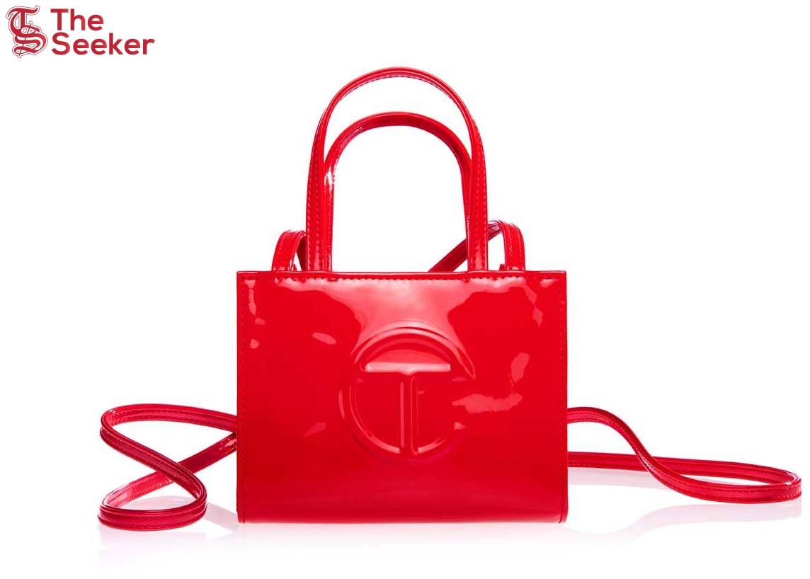 Telfar Small Patent Shopping Bag Red