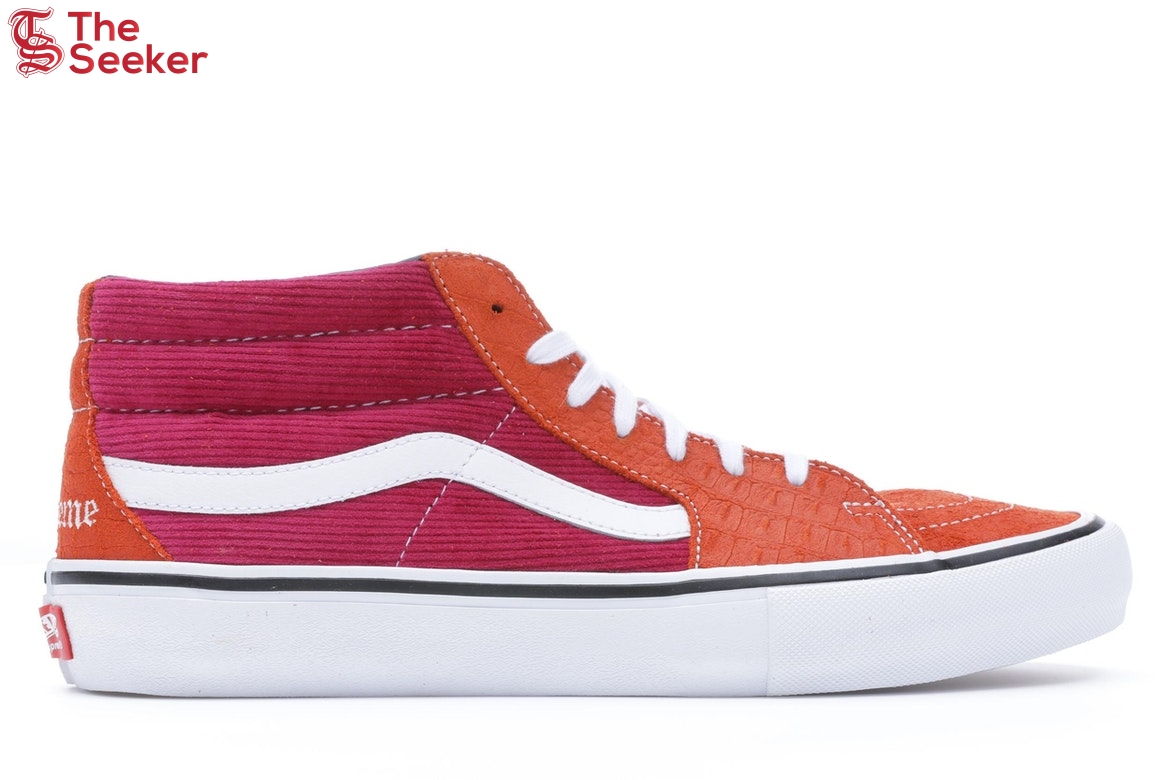 Vans Sk8-Mid Supreme Croc Corduroy Fuchsia