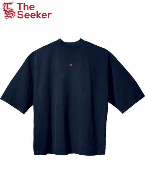Yeezy Gap Engineered by Balenciaga Logo 3/4 Sleeve T-shirt Blue